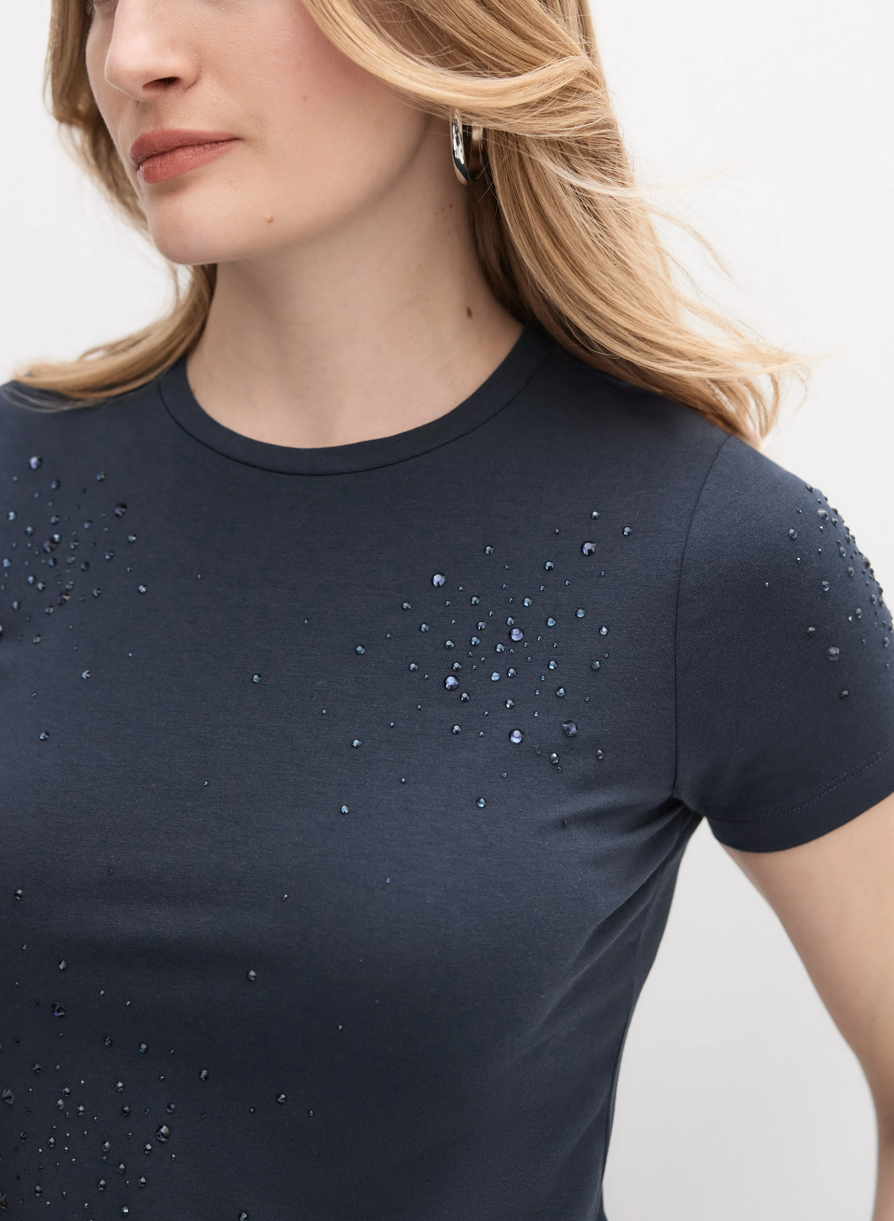 Rhinestone Detail T-Shirt - Image 4
