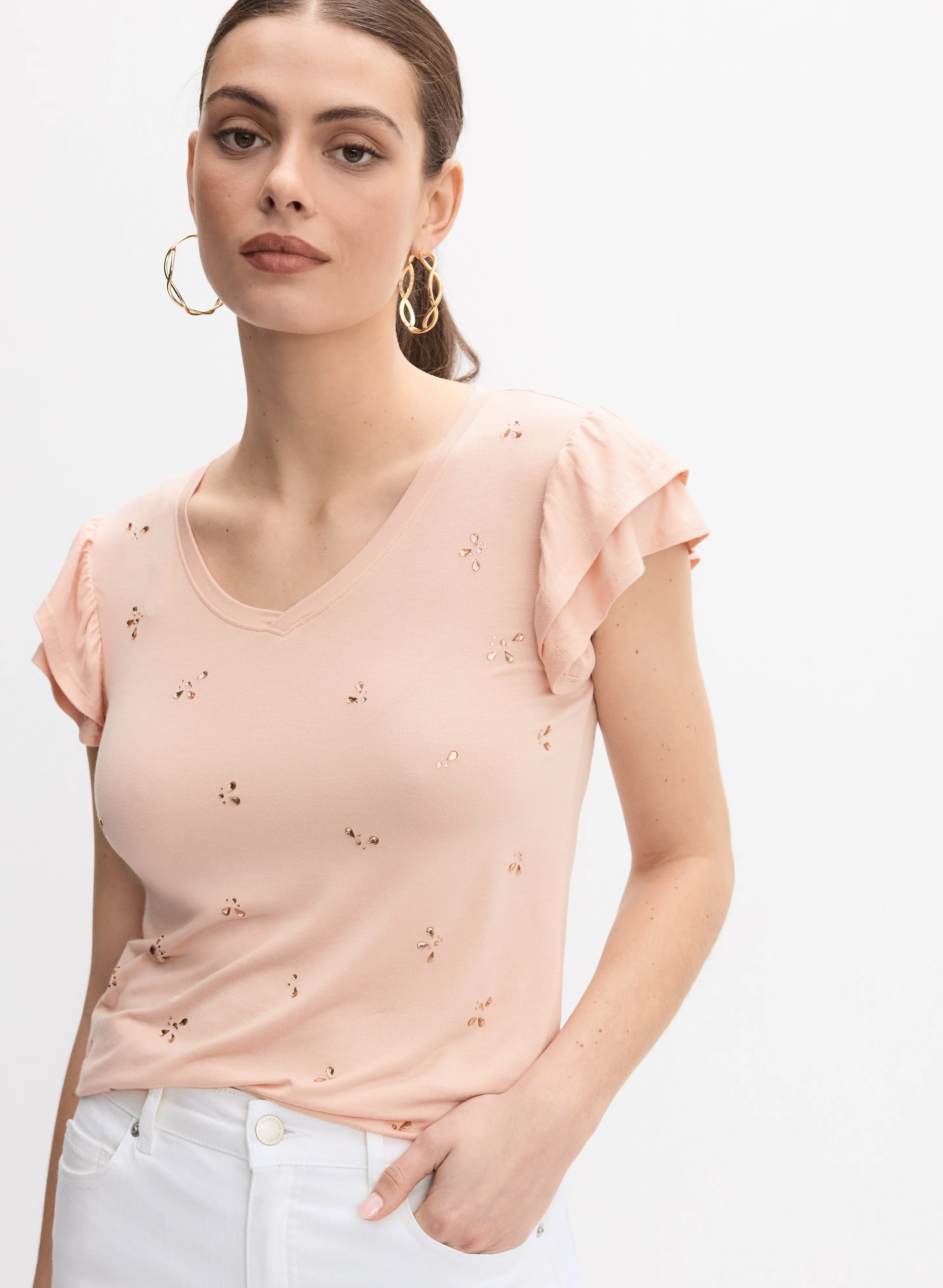 Rhinestone Detail T-Shirt