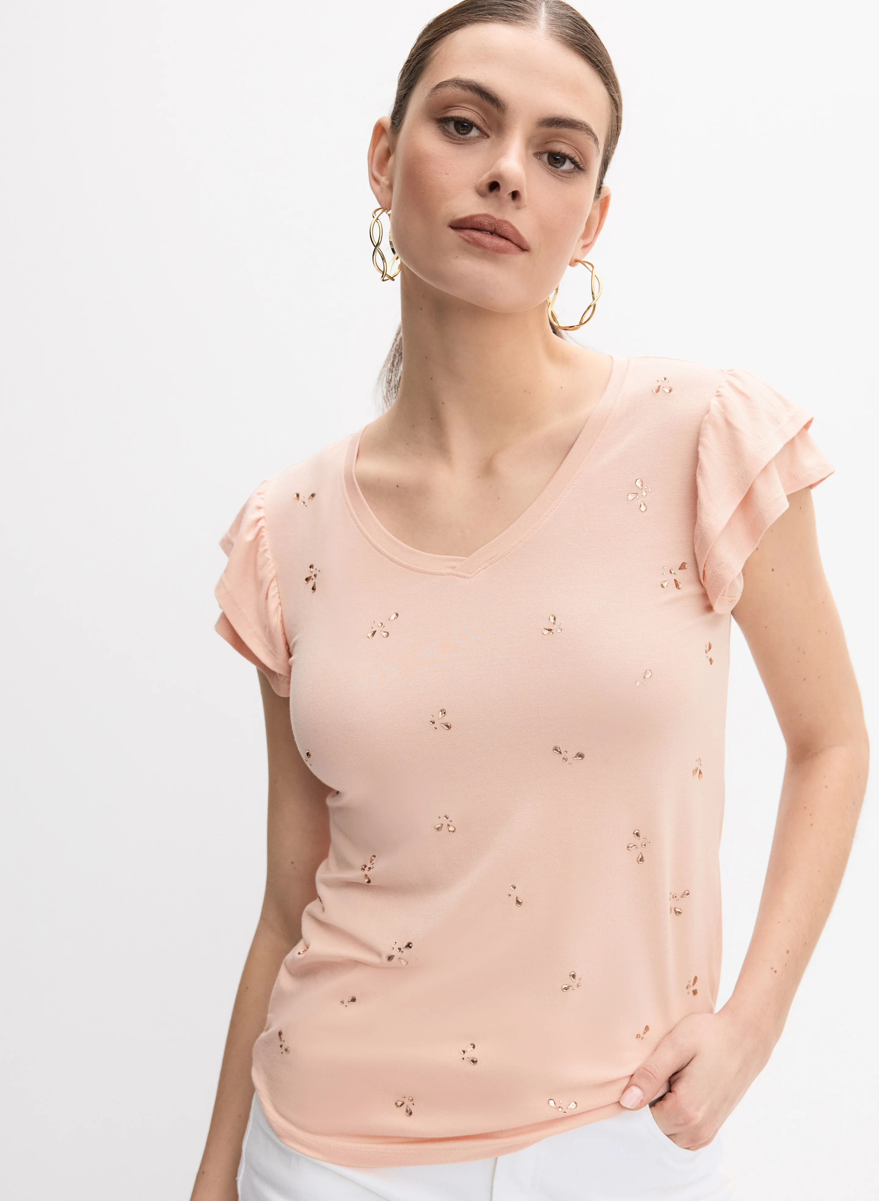 Rhinestone Detail T-Shirt - Image 5