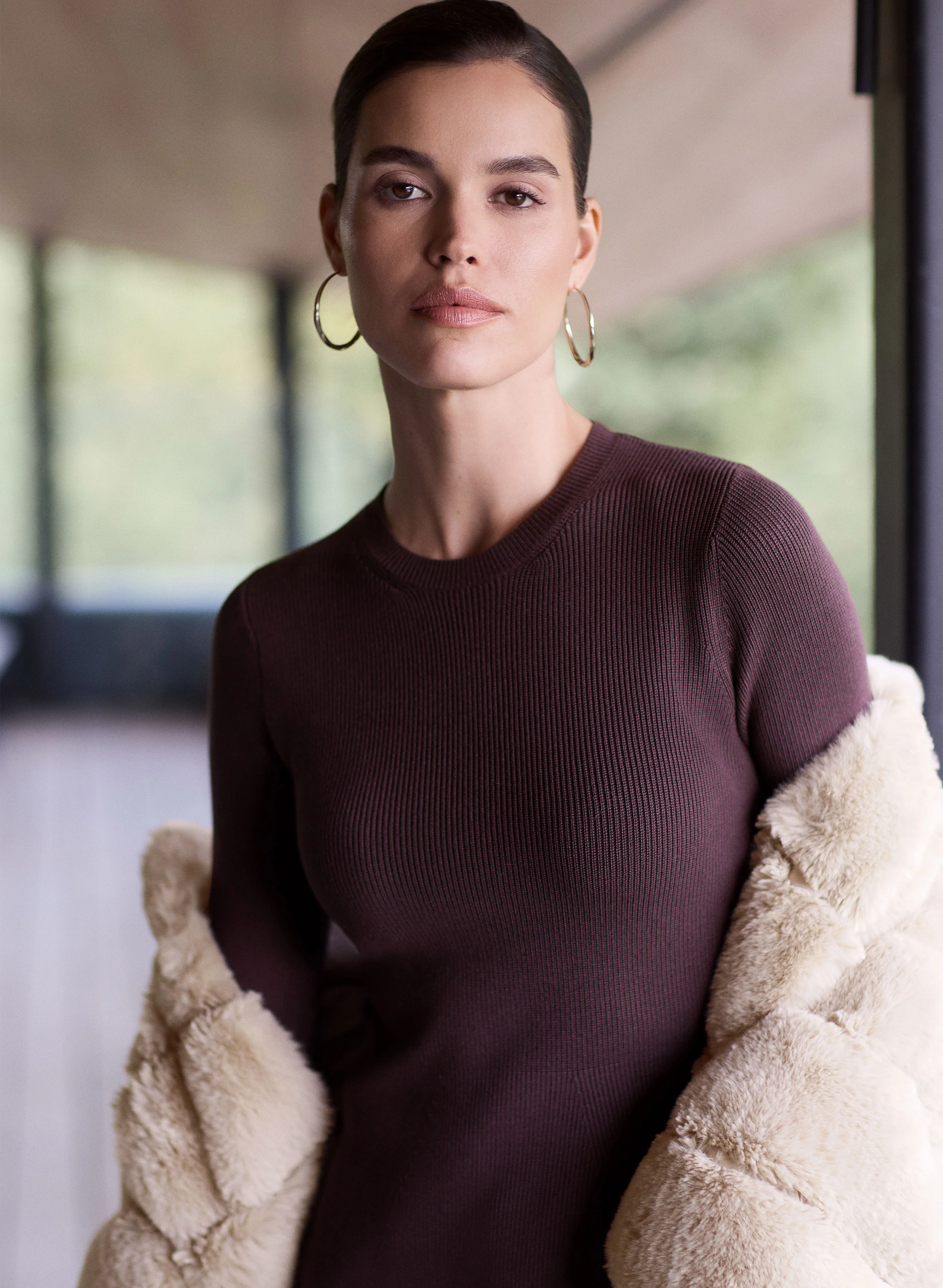 Rib Knit Peplum Sweater - Image 2
