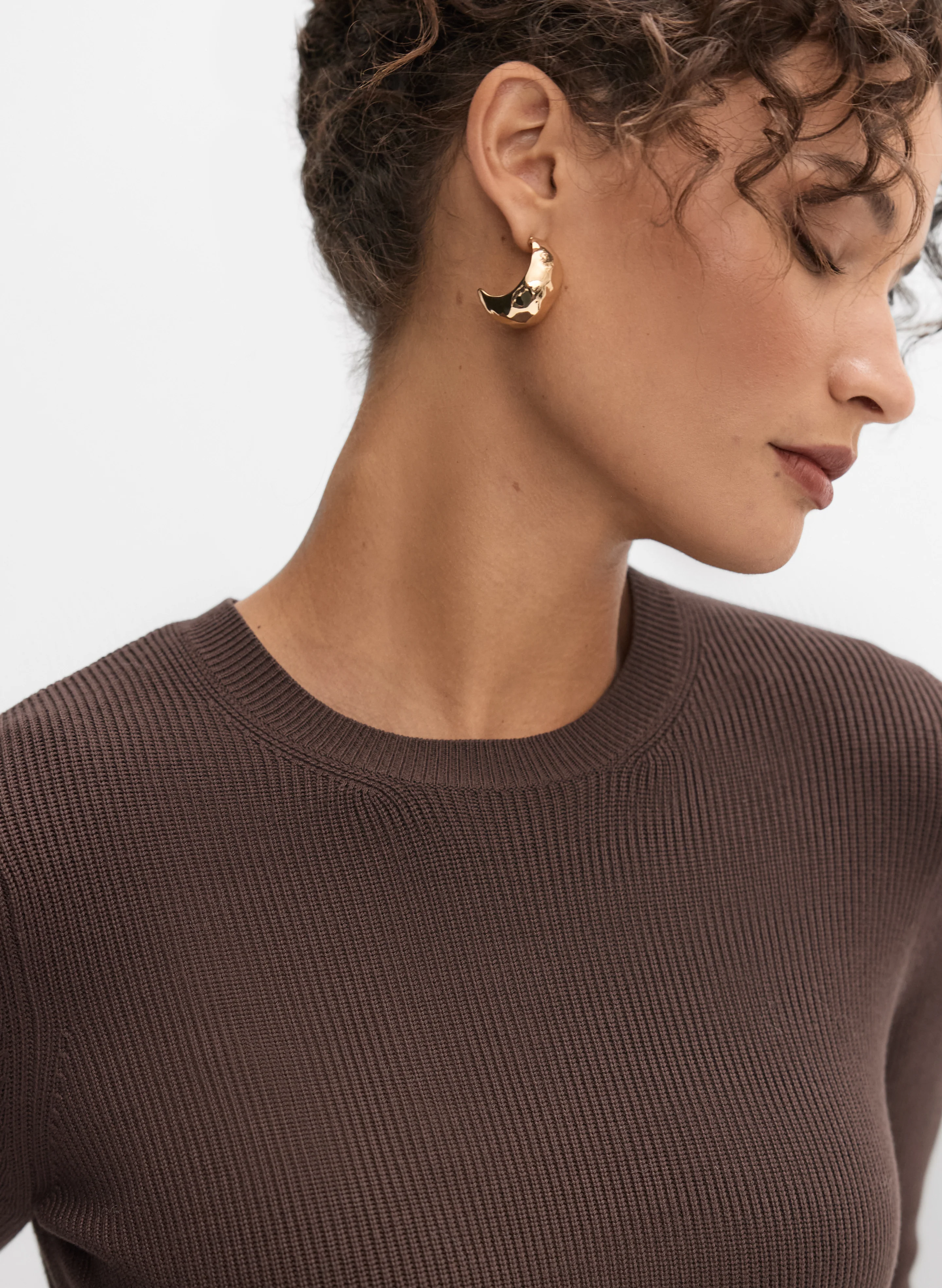 Rib Knit Peplum Sweater - Image 3