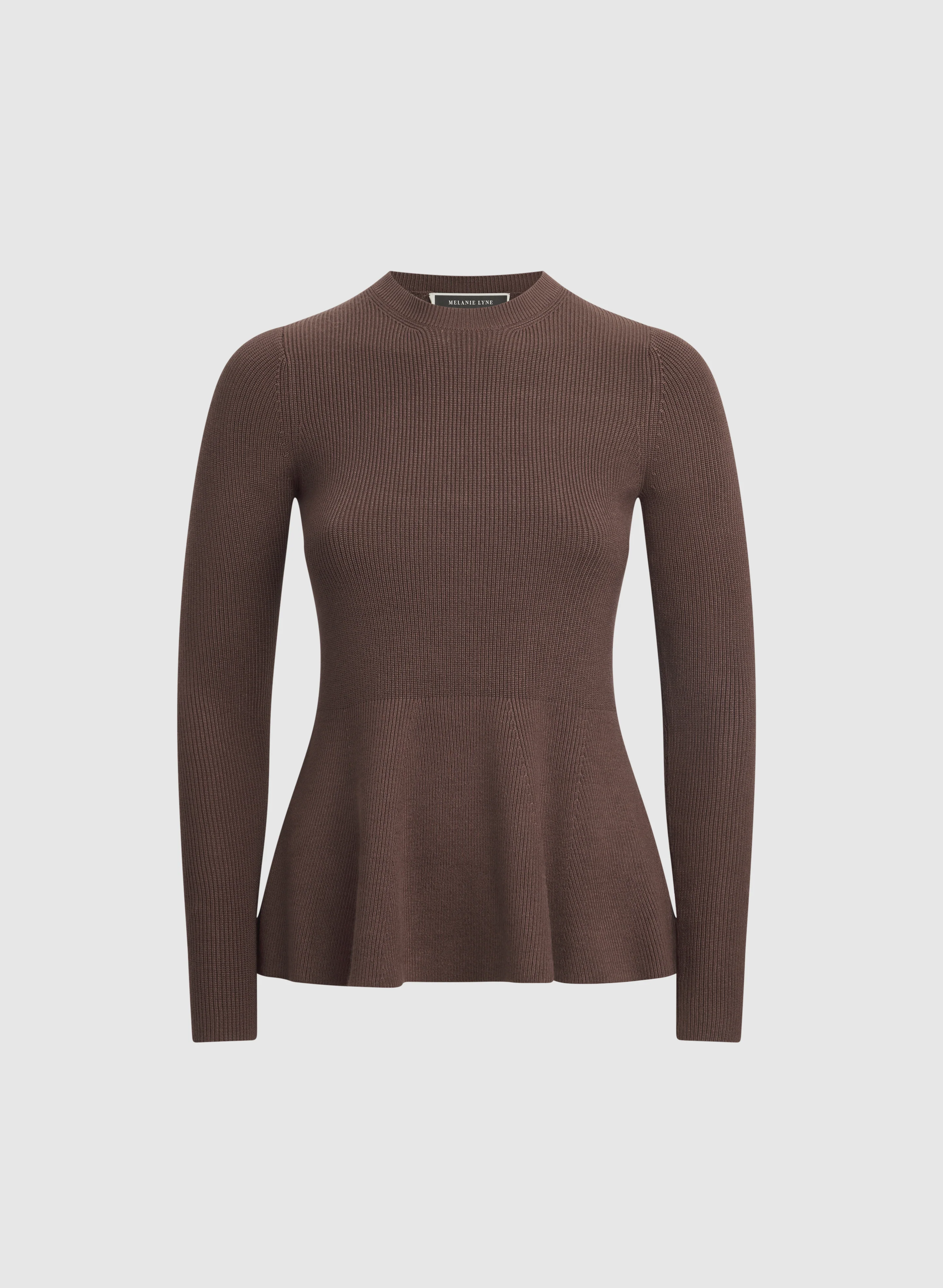 Rib Knit Peplum Sweater - Image 5