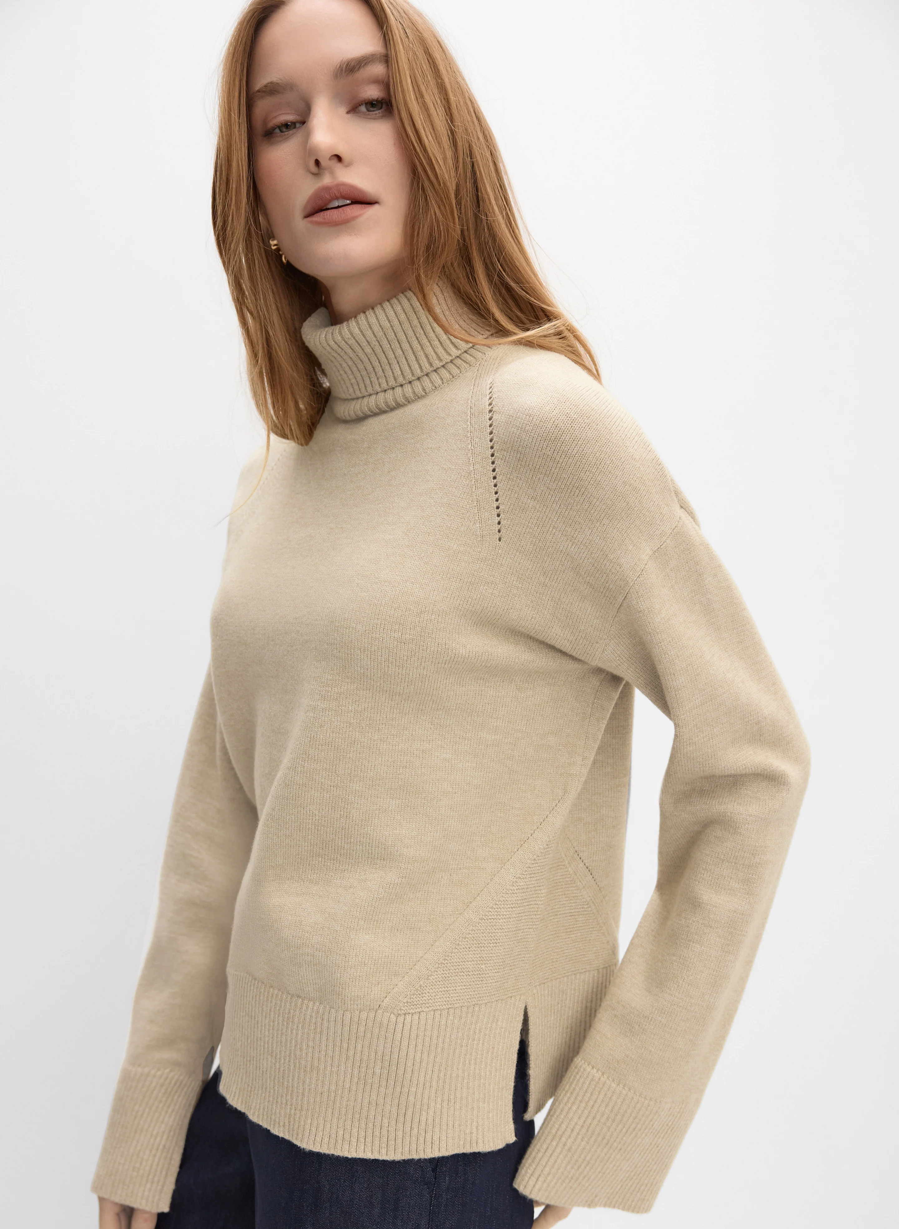 Ribbed Detail Turtleneck Sweater - Image 5