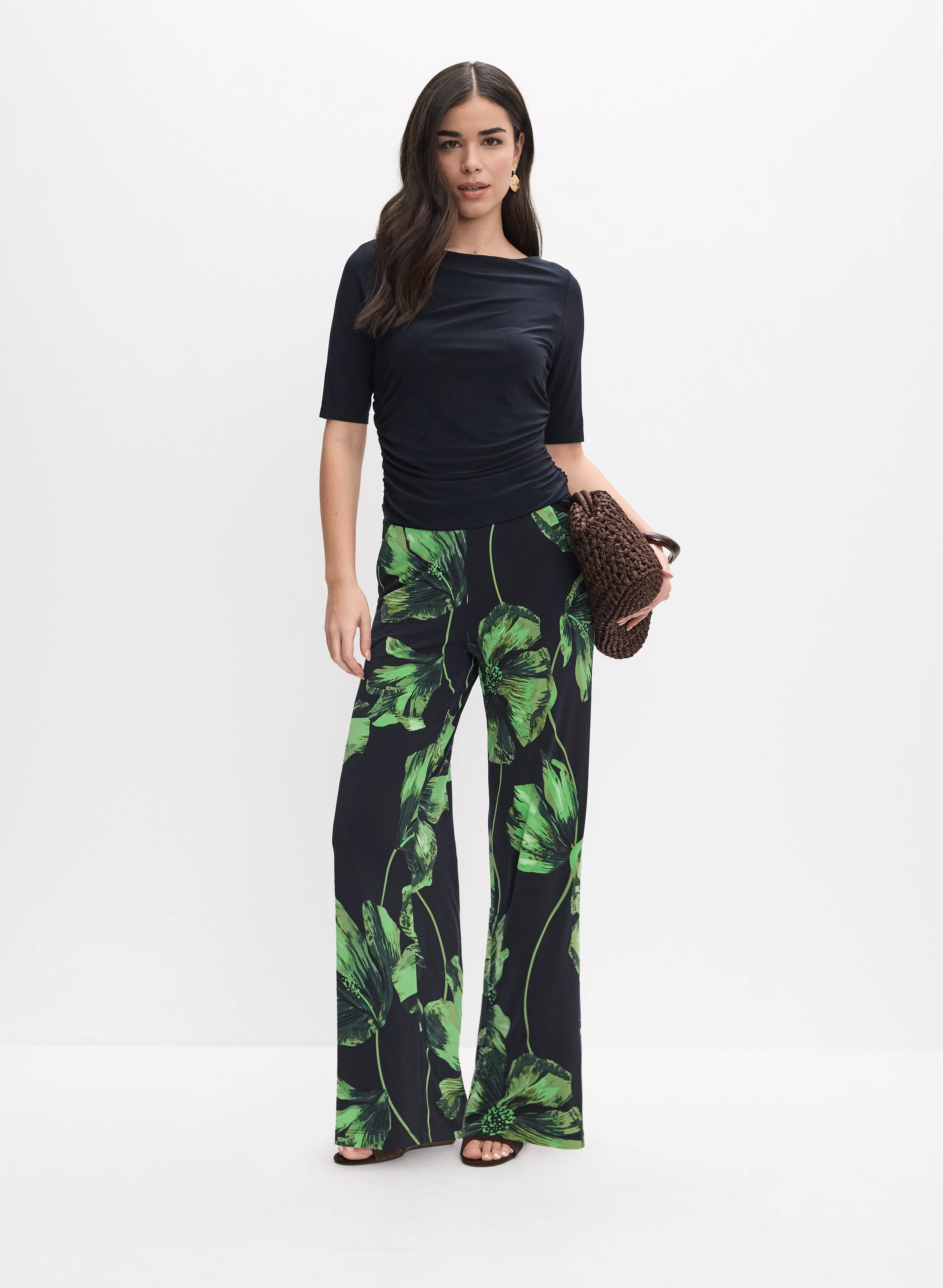 Ruched Boat Neck Top - Image 3