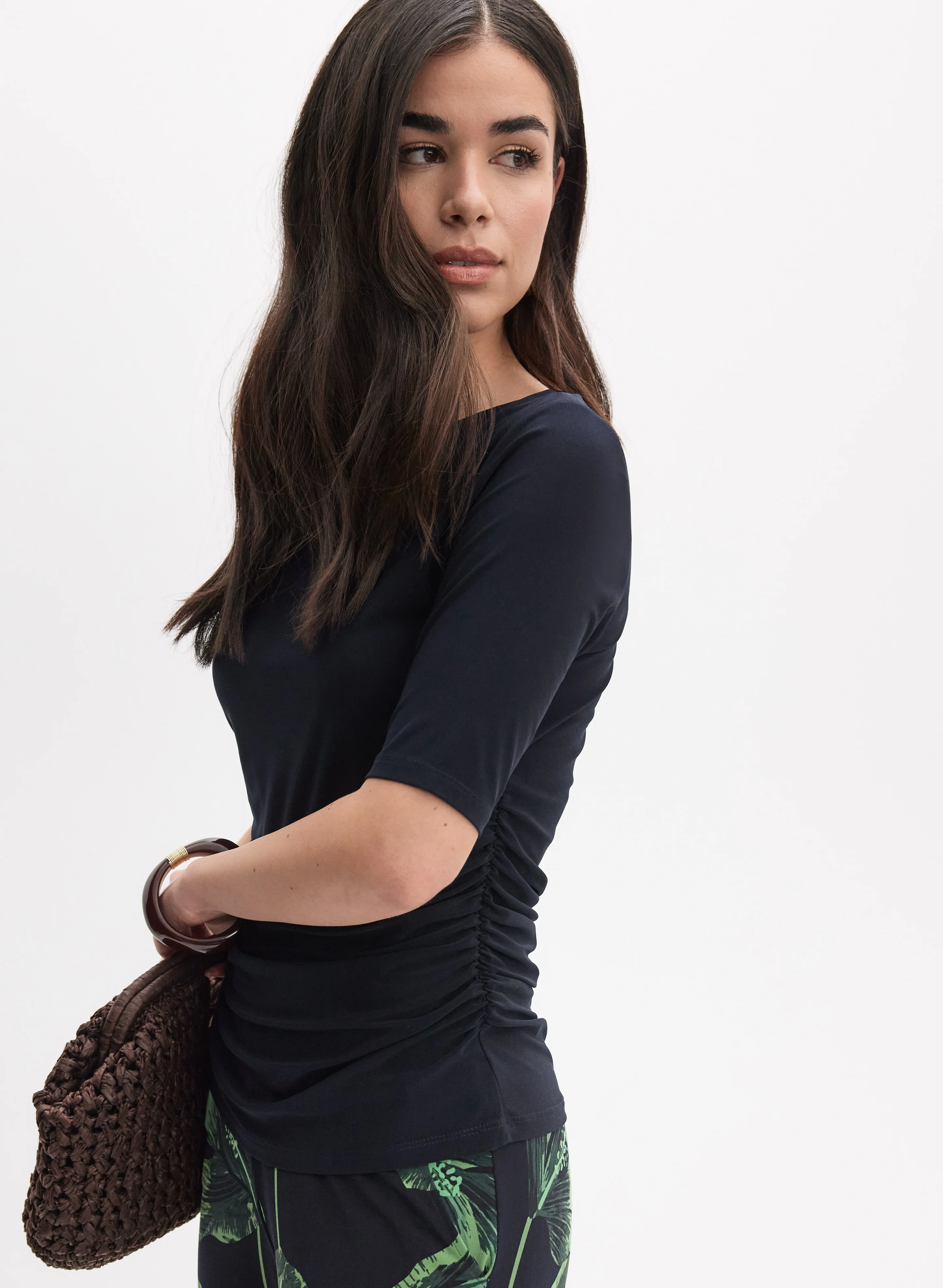 Ruched Boat Neck Top - Image 5