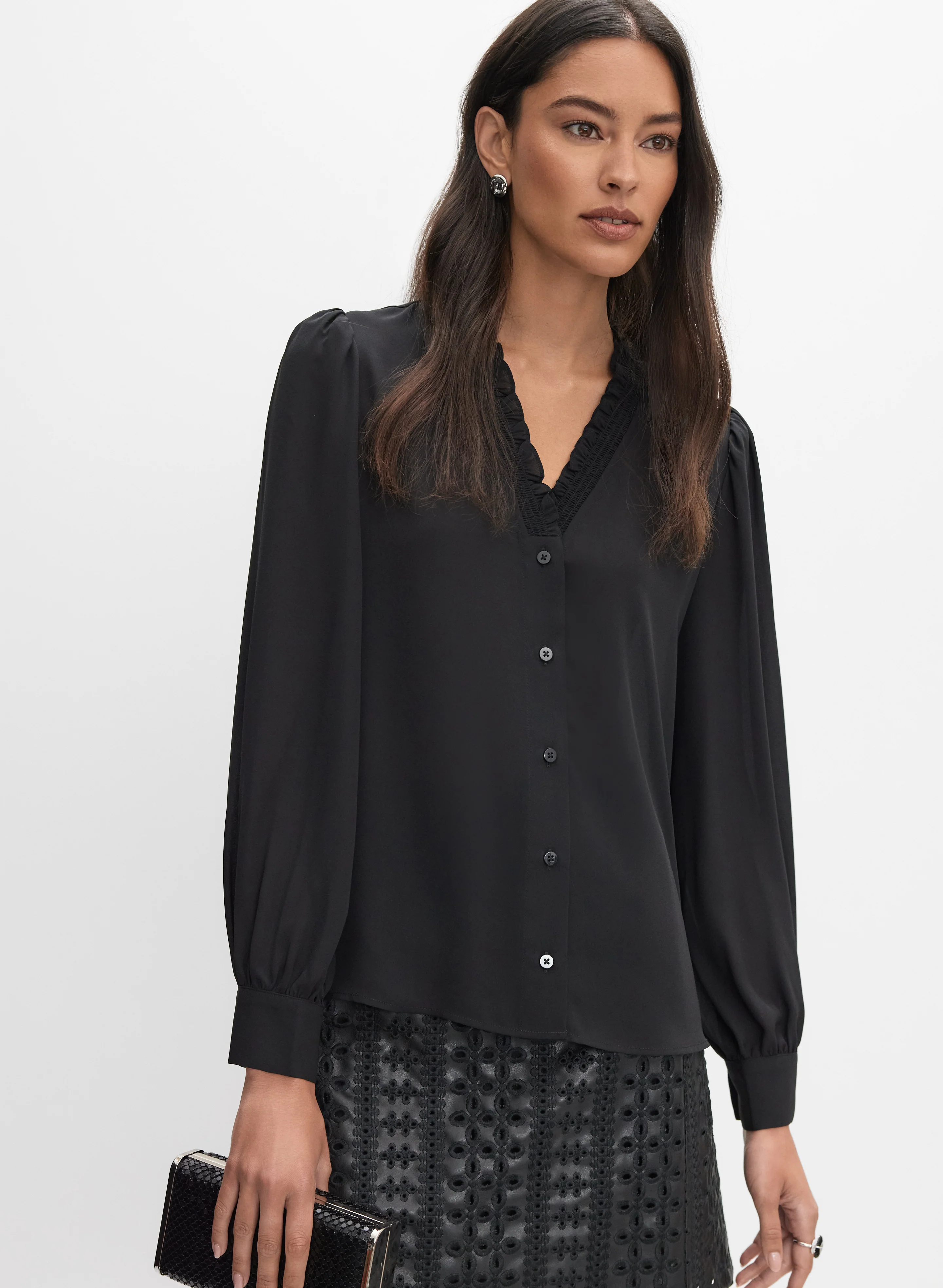 Ruffle V-Neck Blouse - Image 5
