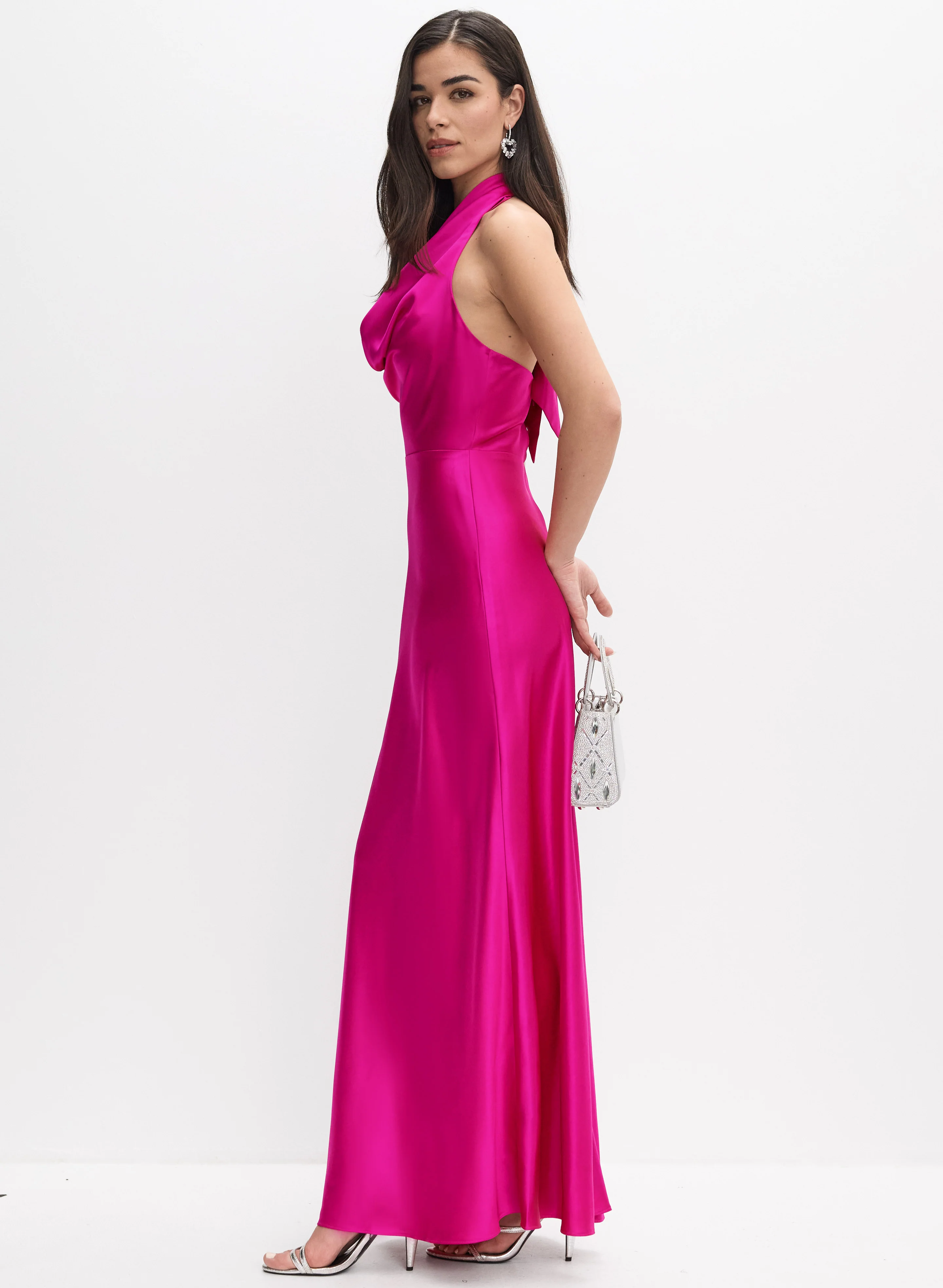 Satin Cowl Neck Dress - Image 2
