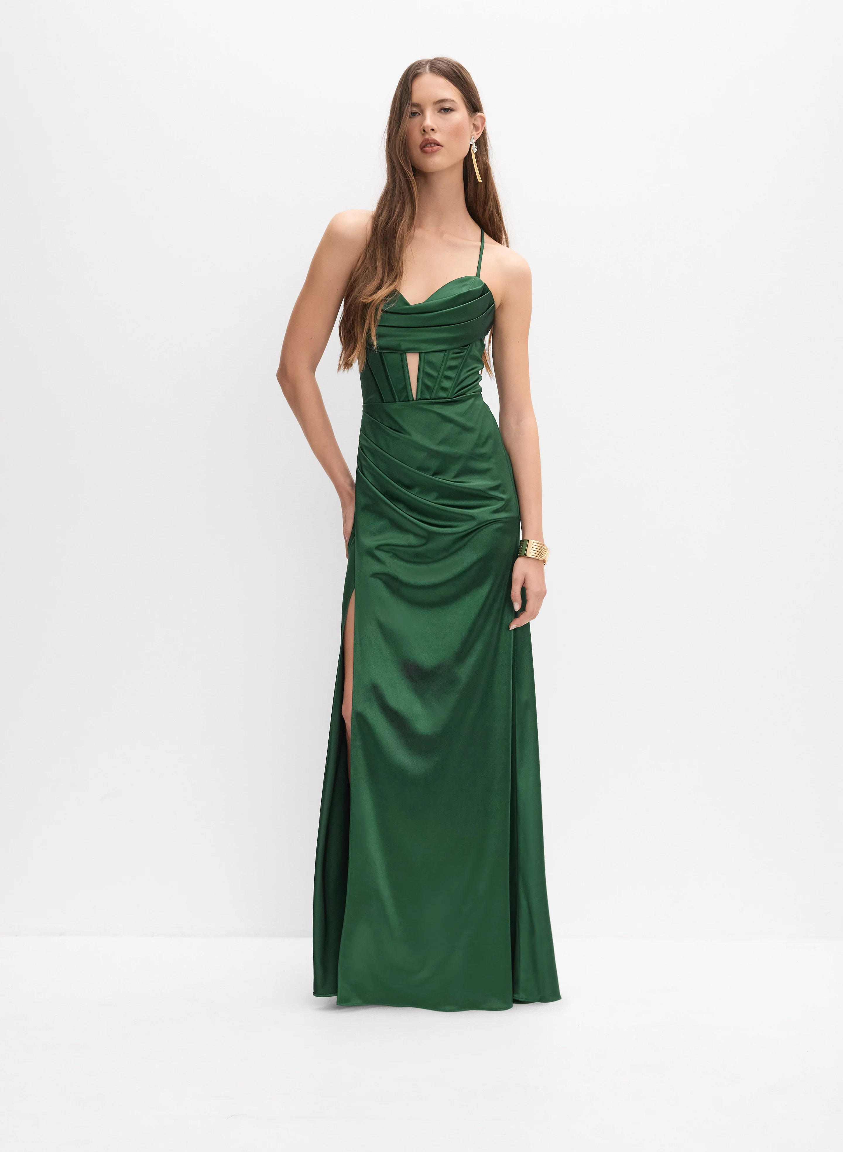 Satin Cut-Out Detail Dress