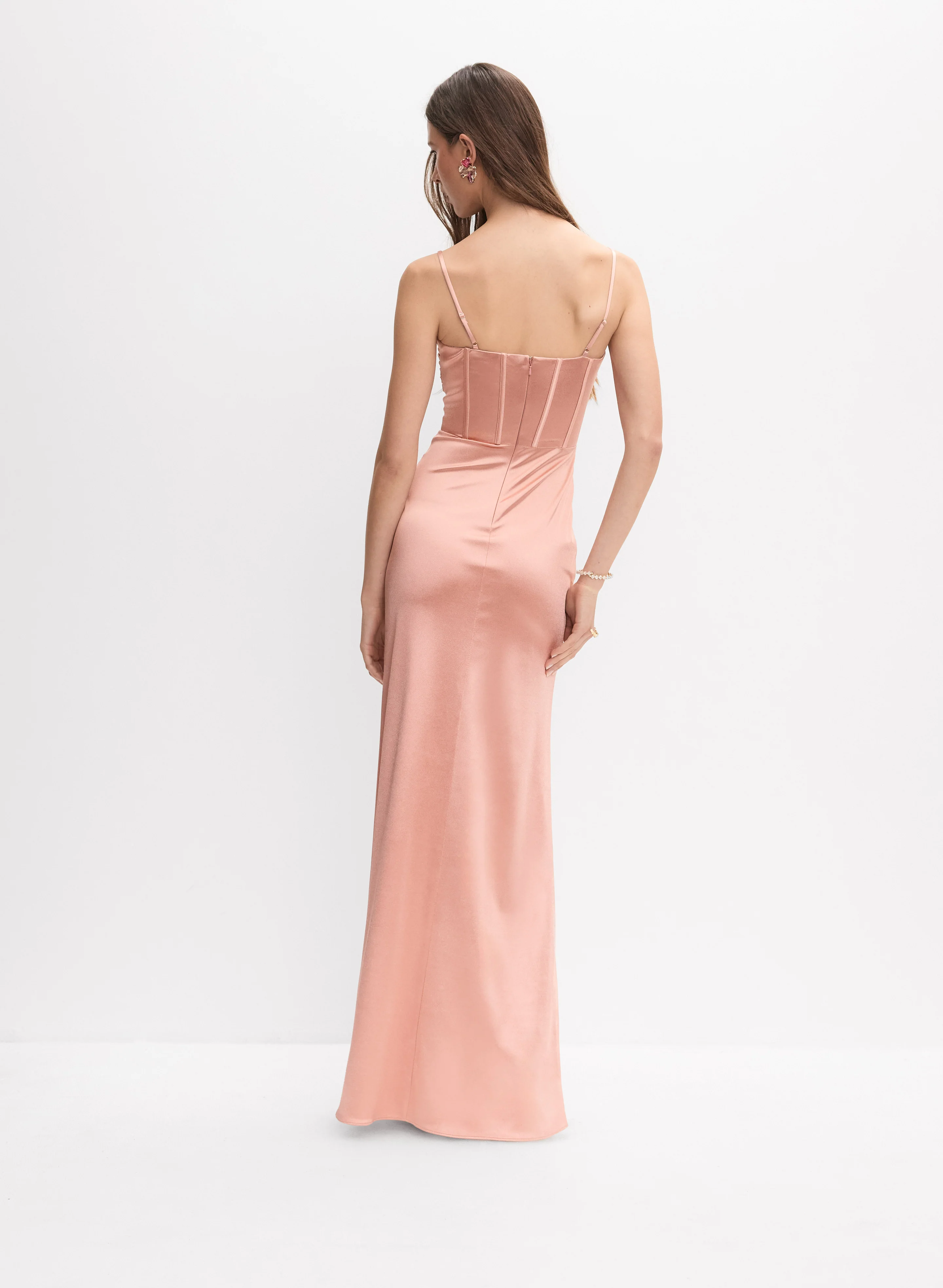 Satin Cut-Out Detail Dress - Image 4