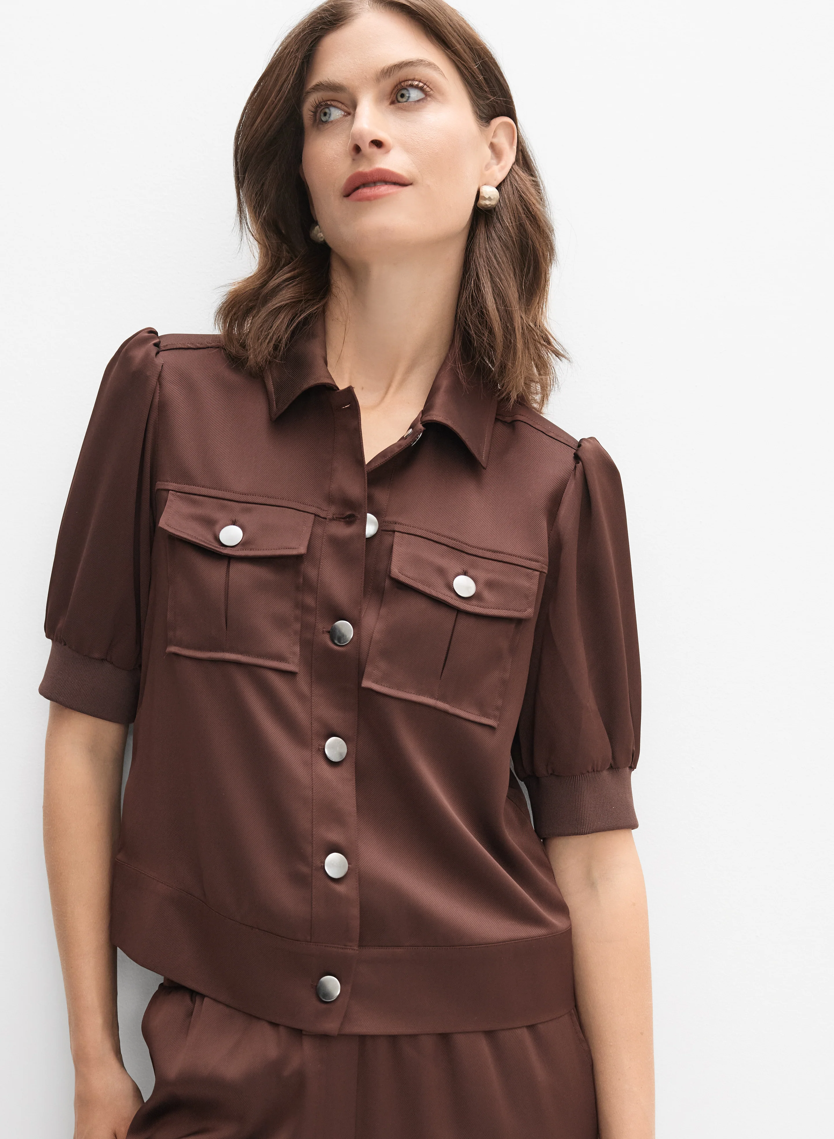Satin Puff Sleeve Jacket - Image 7