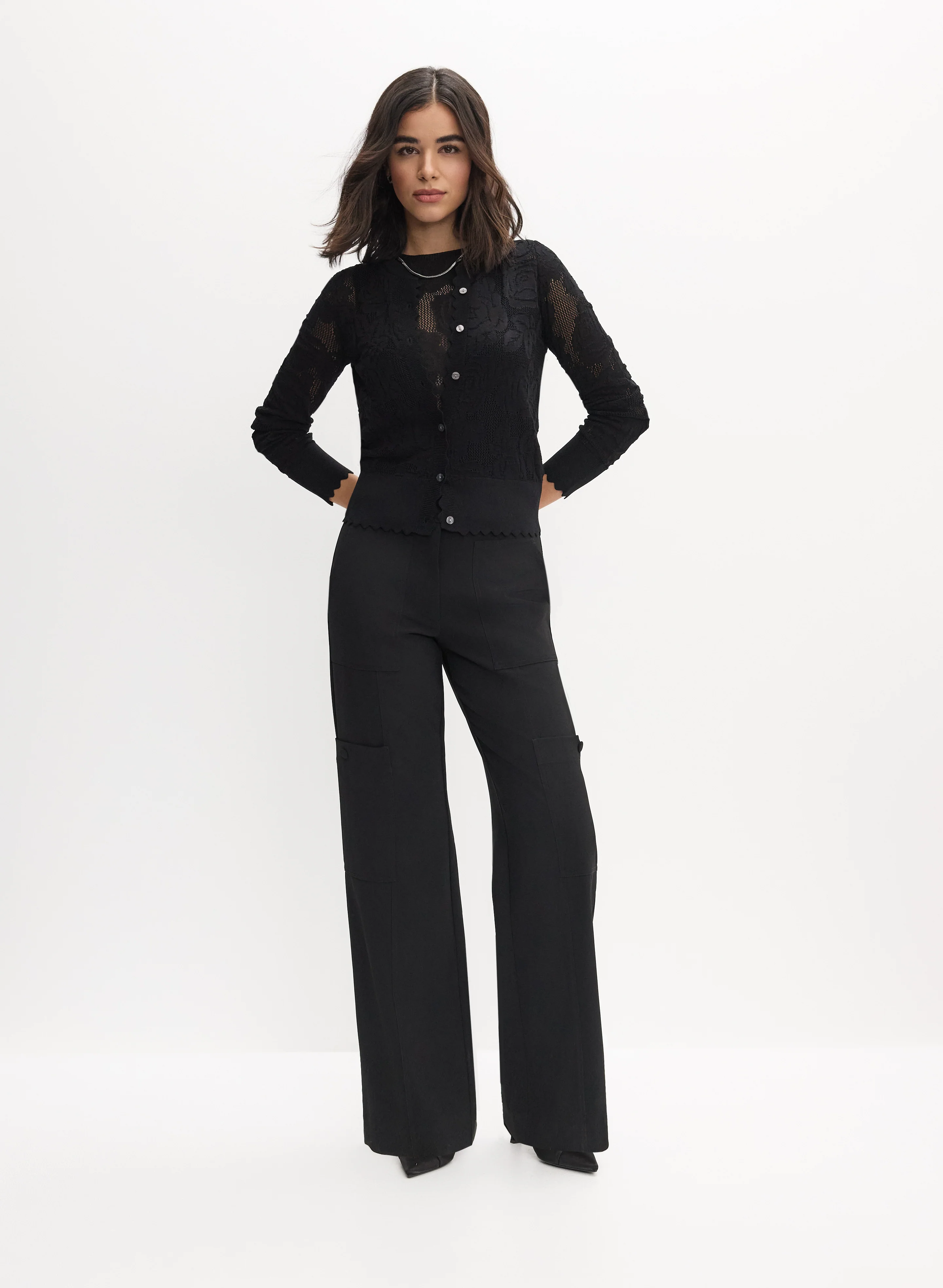 Open-Knit Rose Cardigan - Image 3