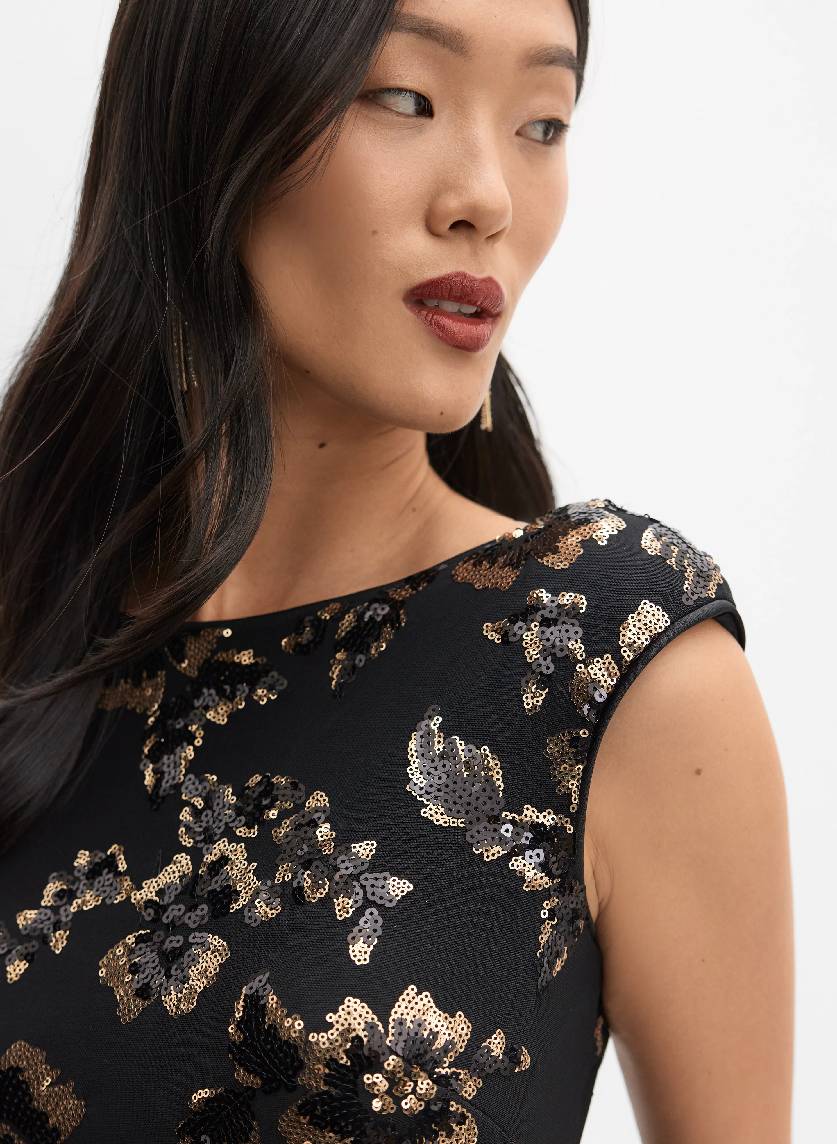 Sequin Floral Dress - Image 2