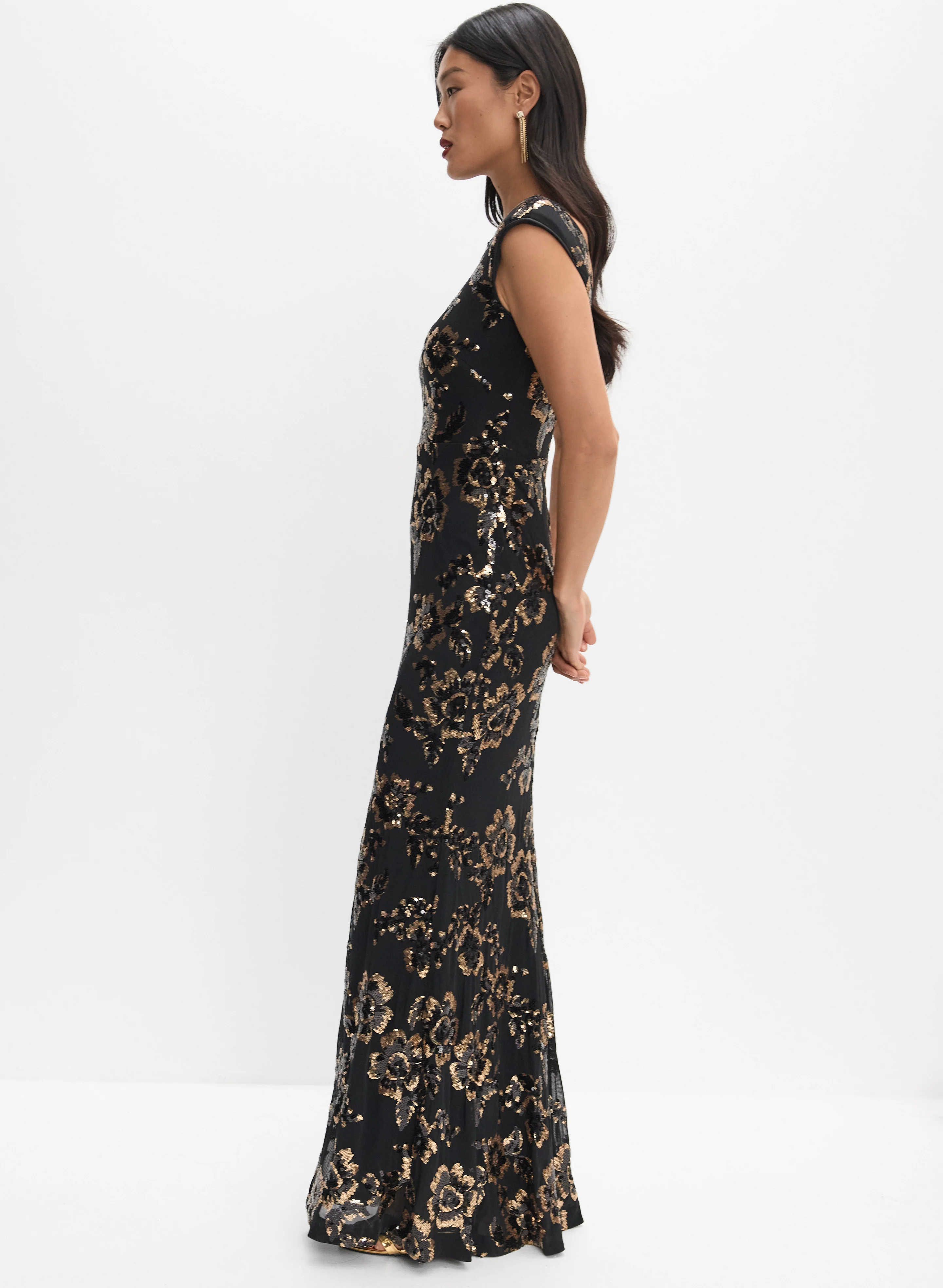 Sequin Floral Dress - Image 3