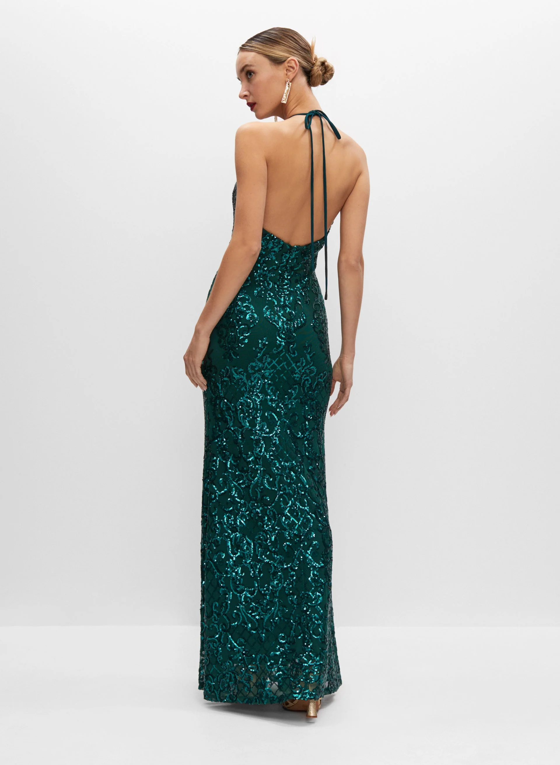 Sequin Halter Gown - Image 2