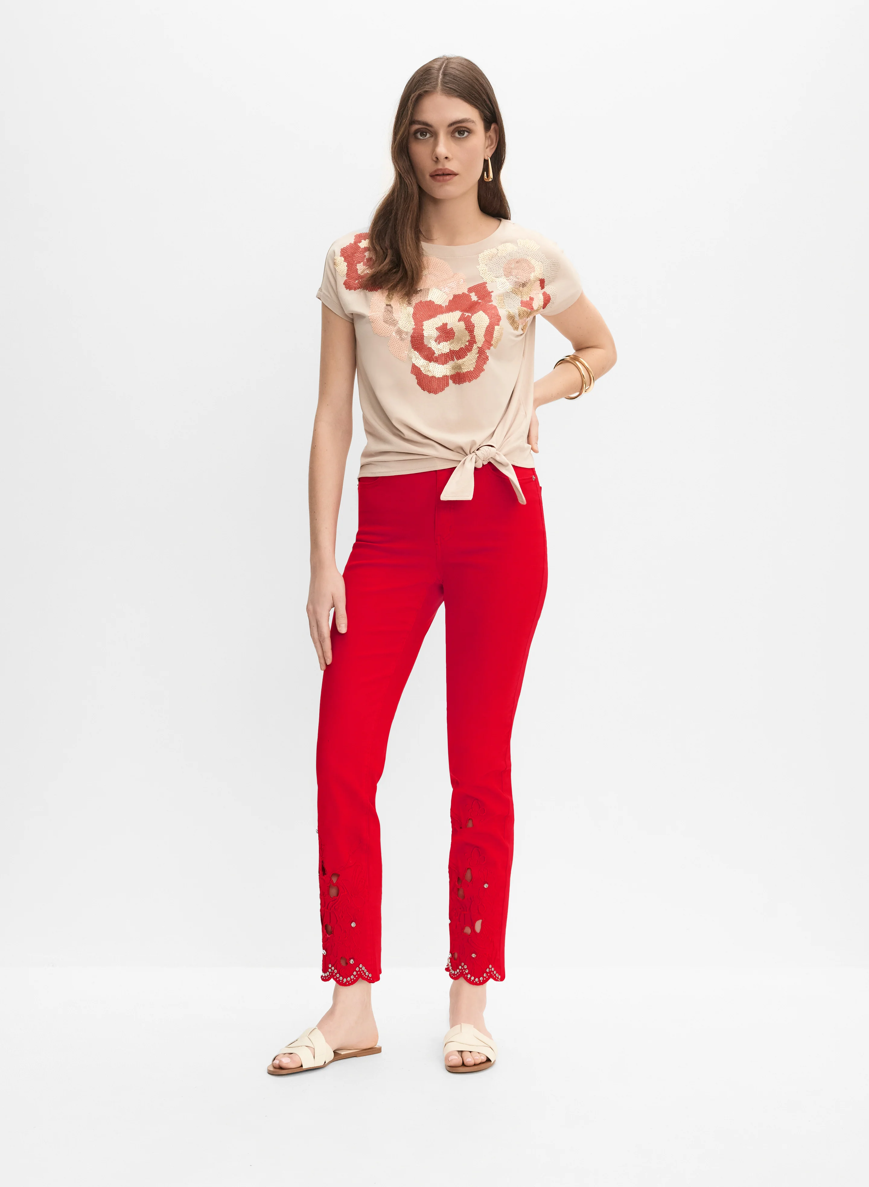 Sequined Floral T-Shirt - Image 3
