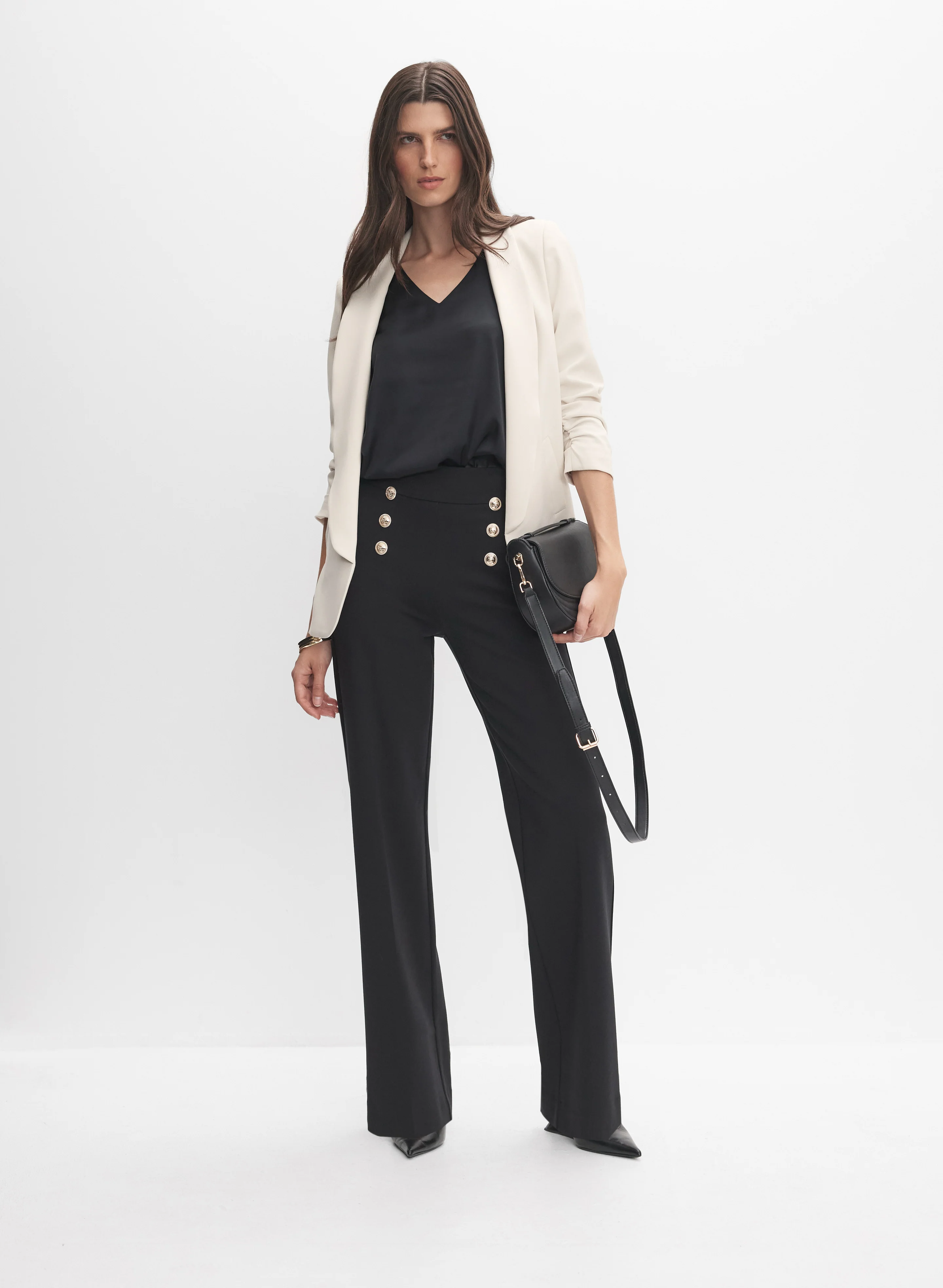 Shawl Collar Blazer & Soho Button Detail Pants