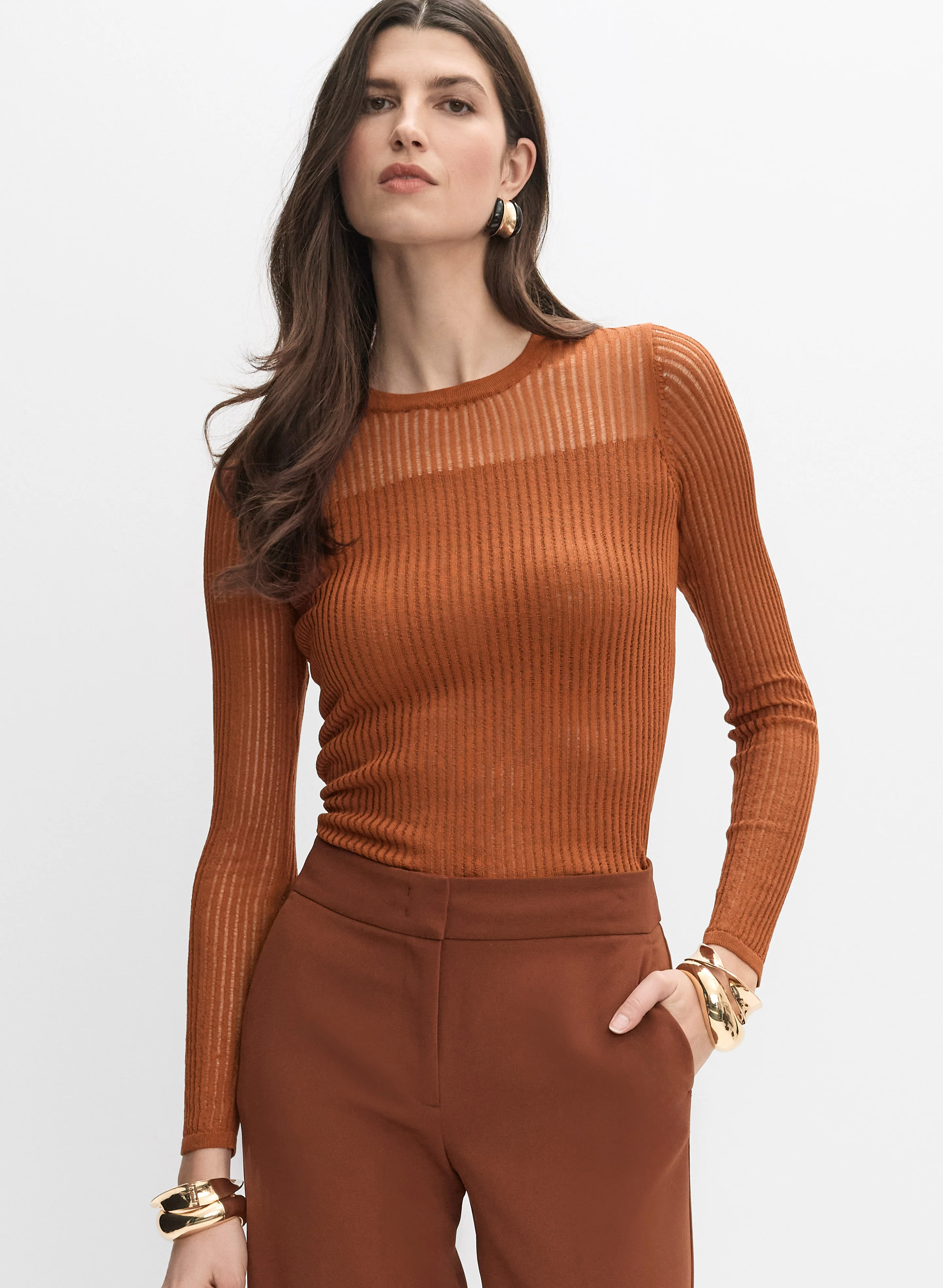 Sheer Insert Pullover