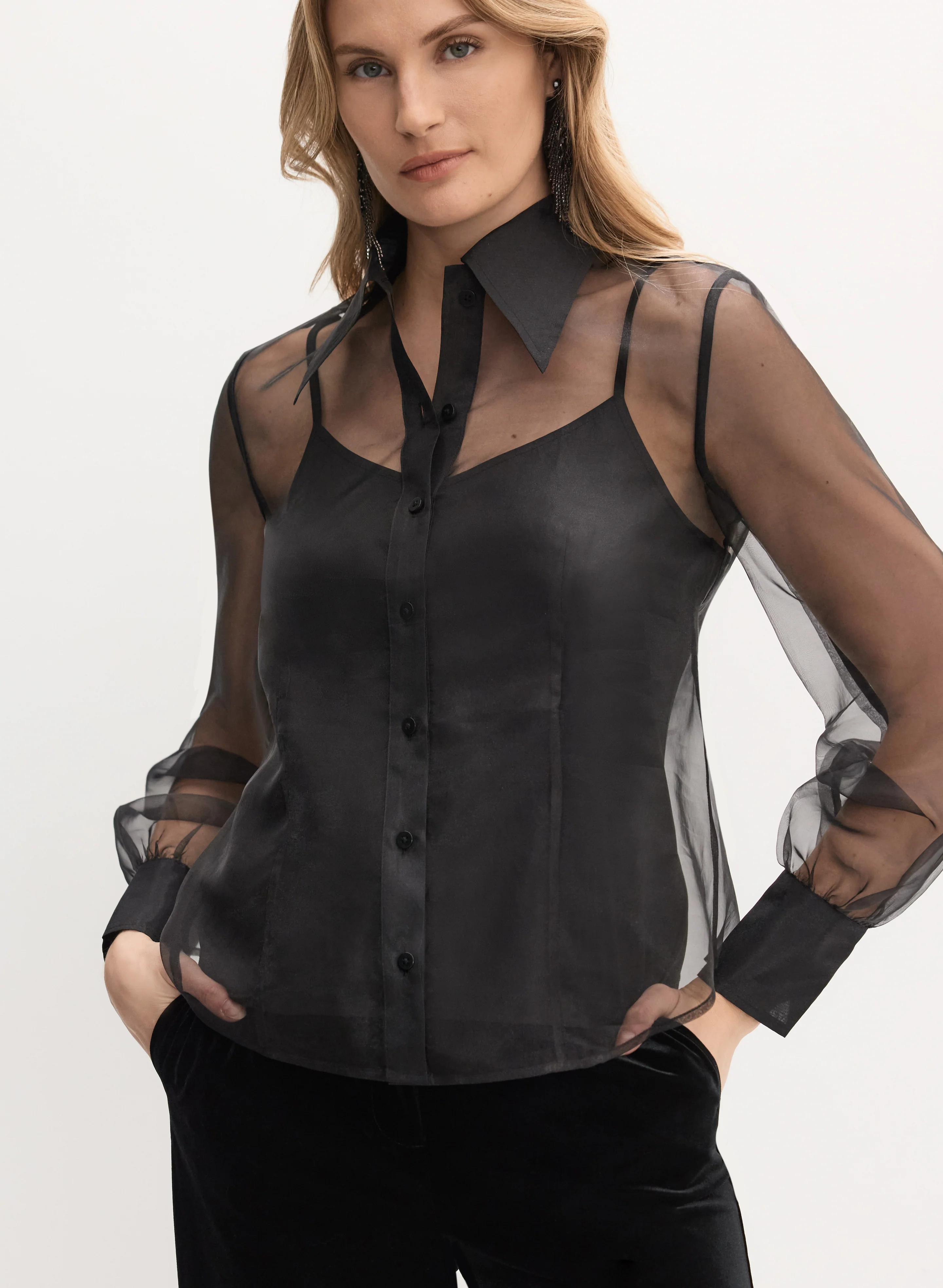 Sheer Organza Blouse - Image 5