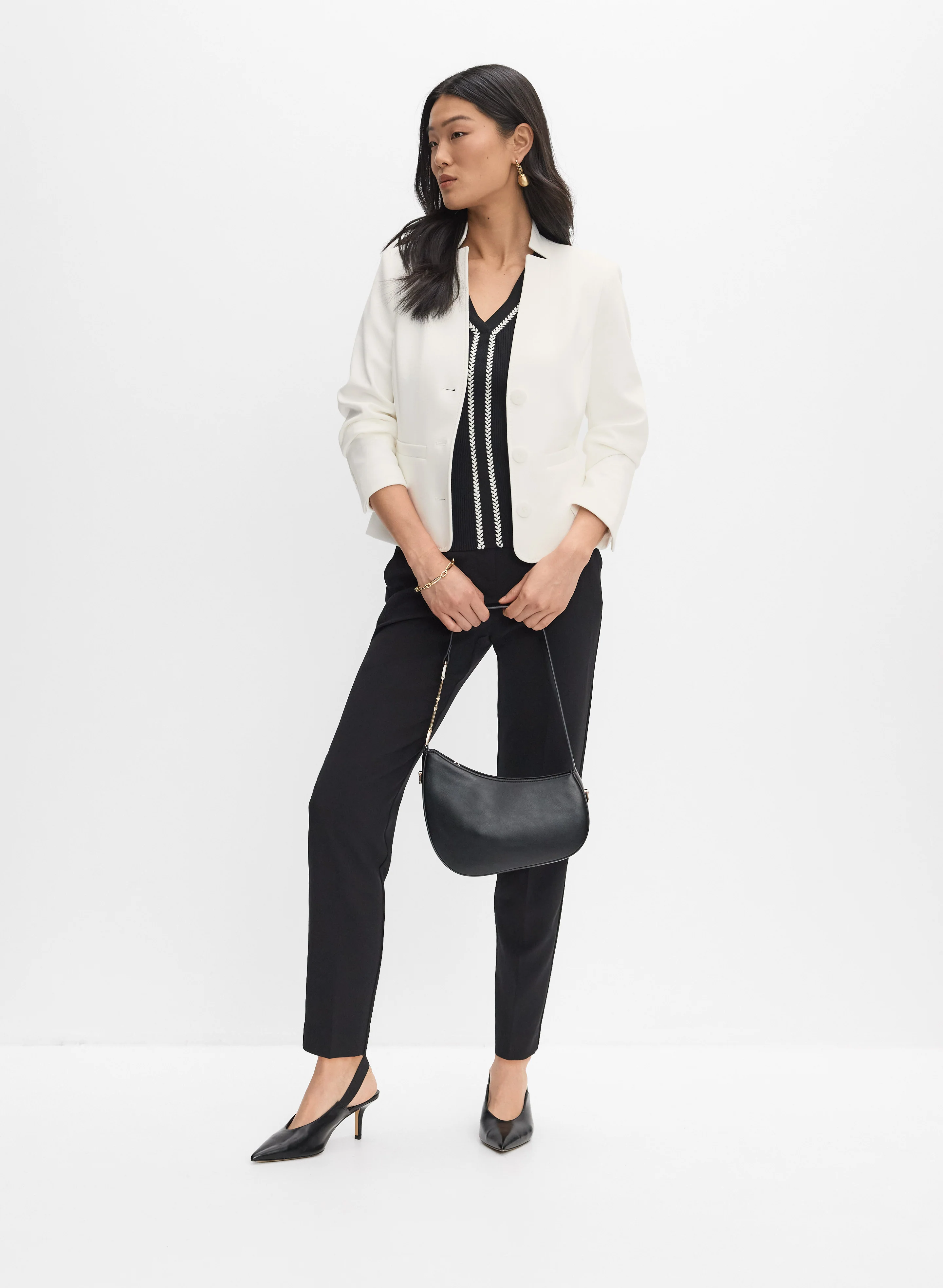 Short Button Jacket & Giselle Slim-Leg Pants
