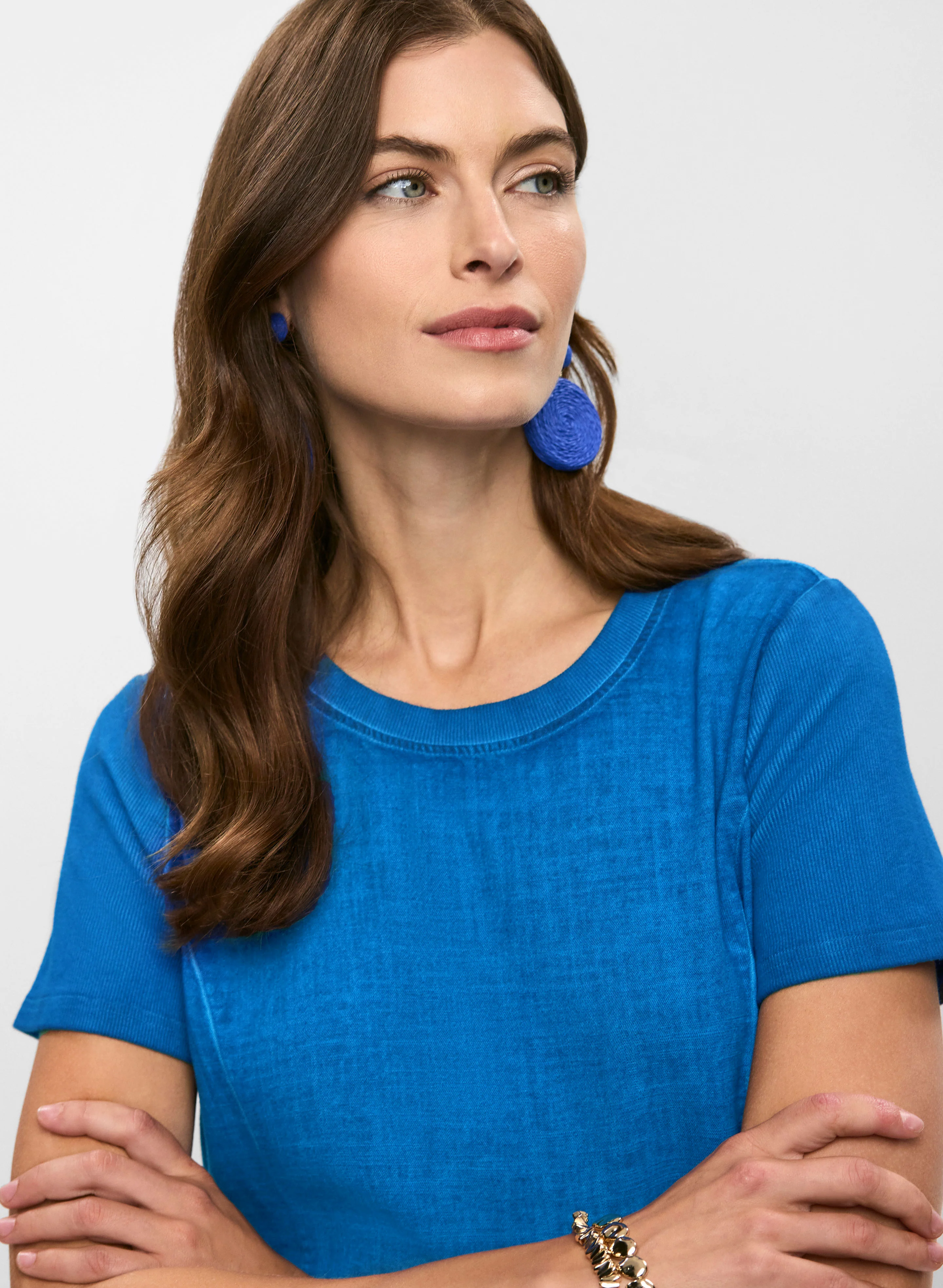 Short Sleeve Linen-Blend Dress - Image 4
