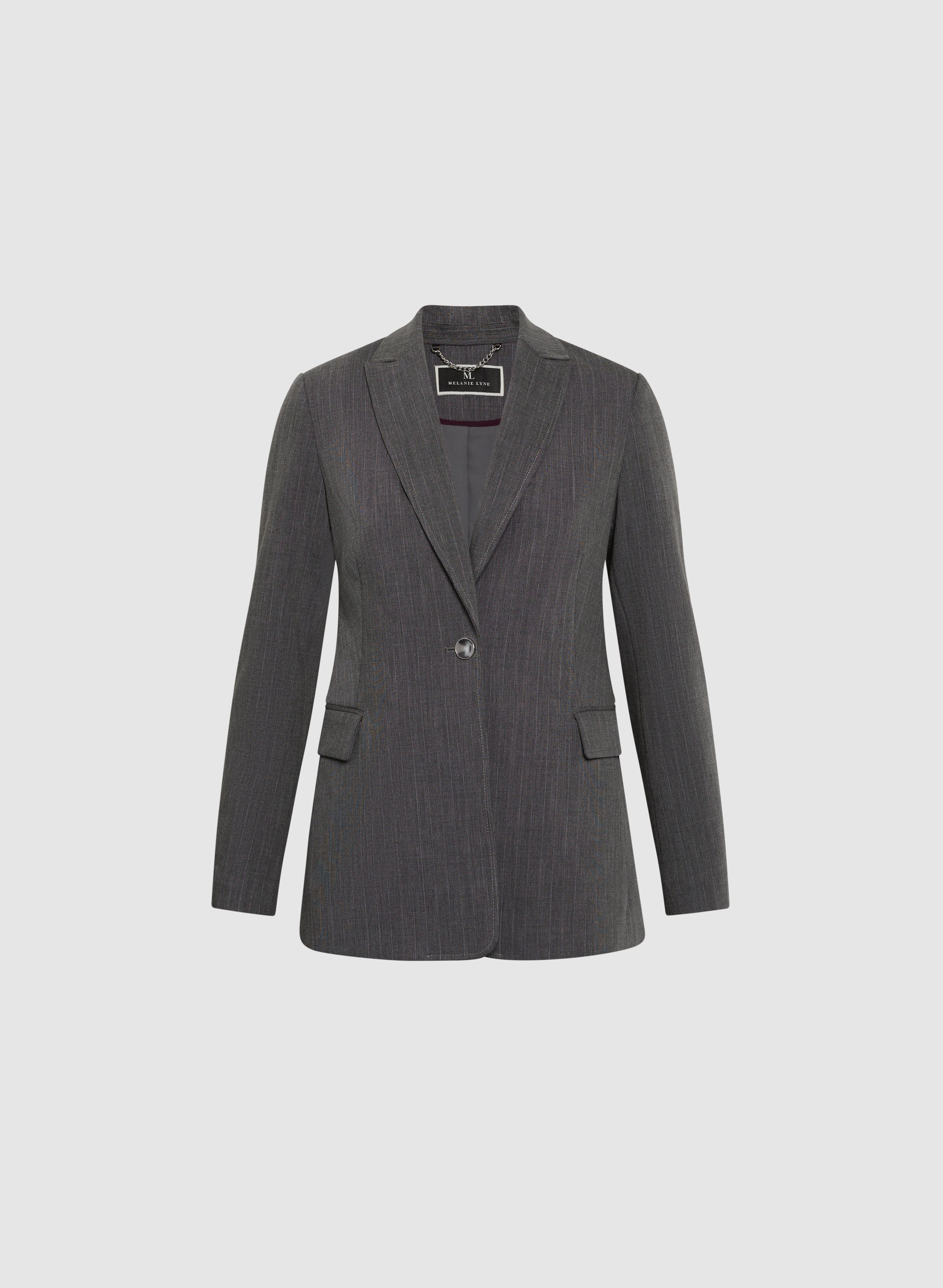 Pinstripe Single-Button Blazer - Image 6