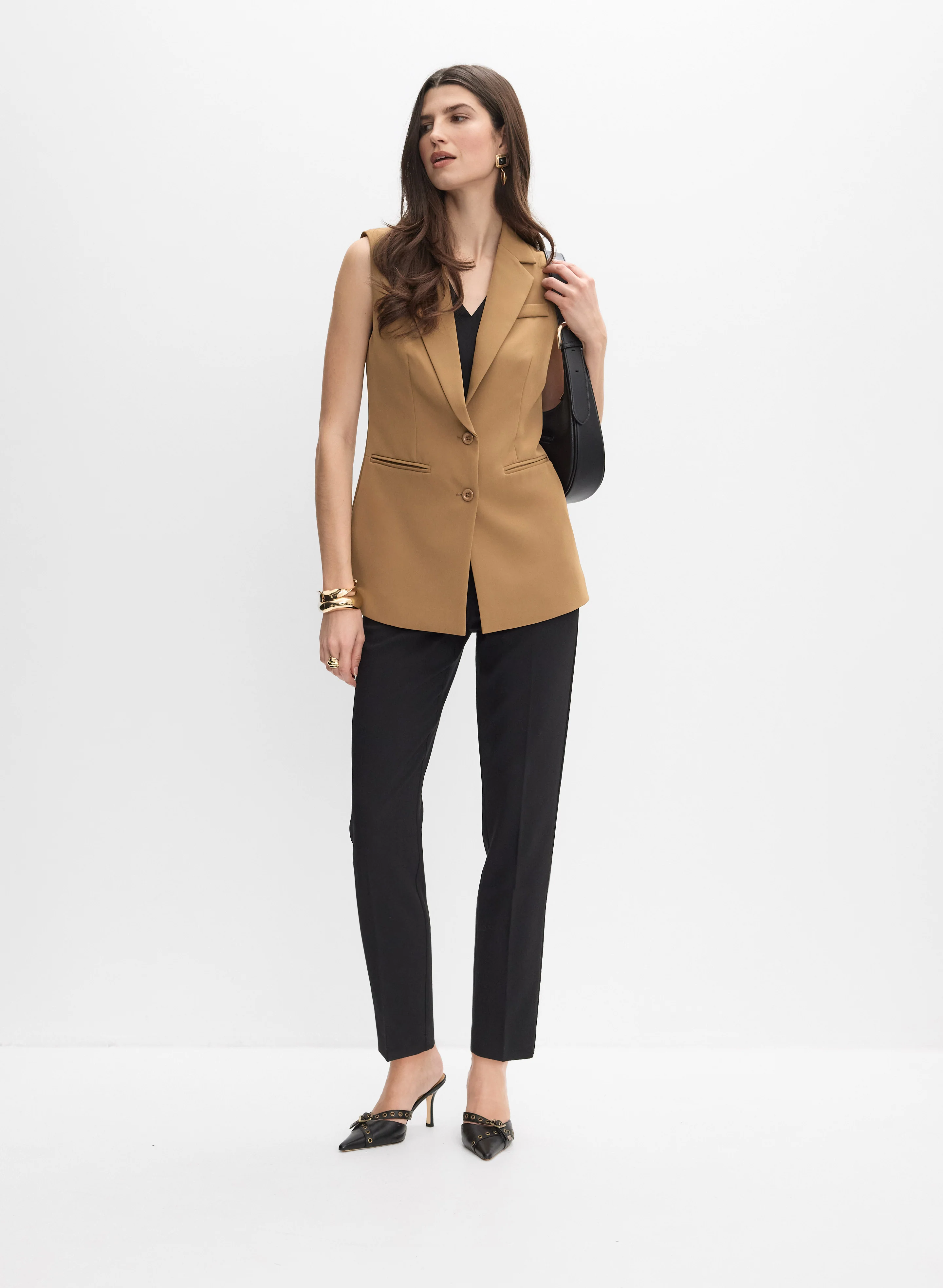 Long Bi-Stretch Vest & Juliette Slim-Leg Pants