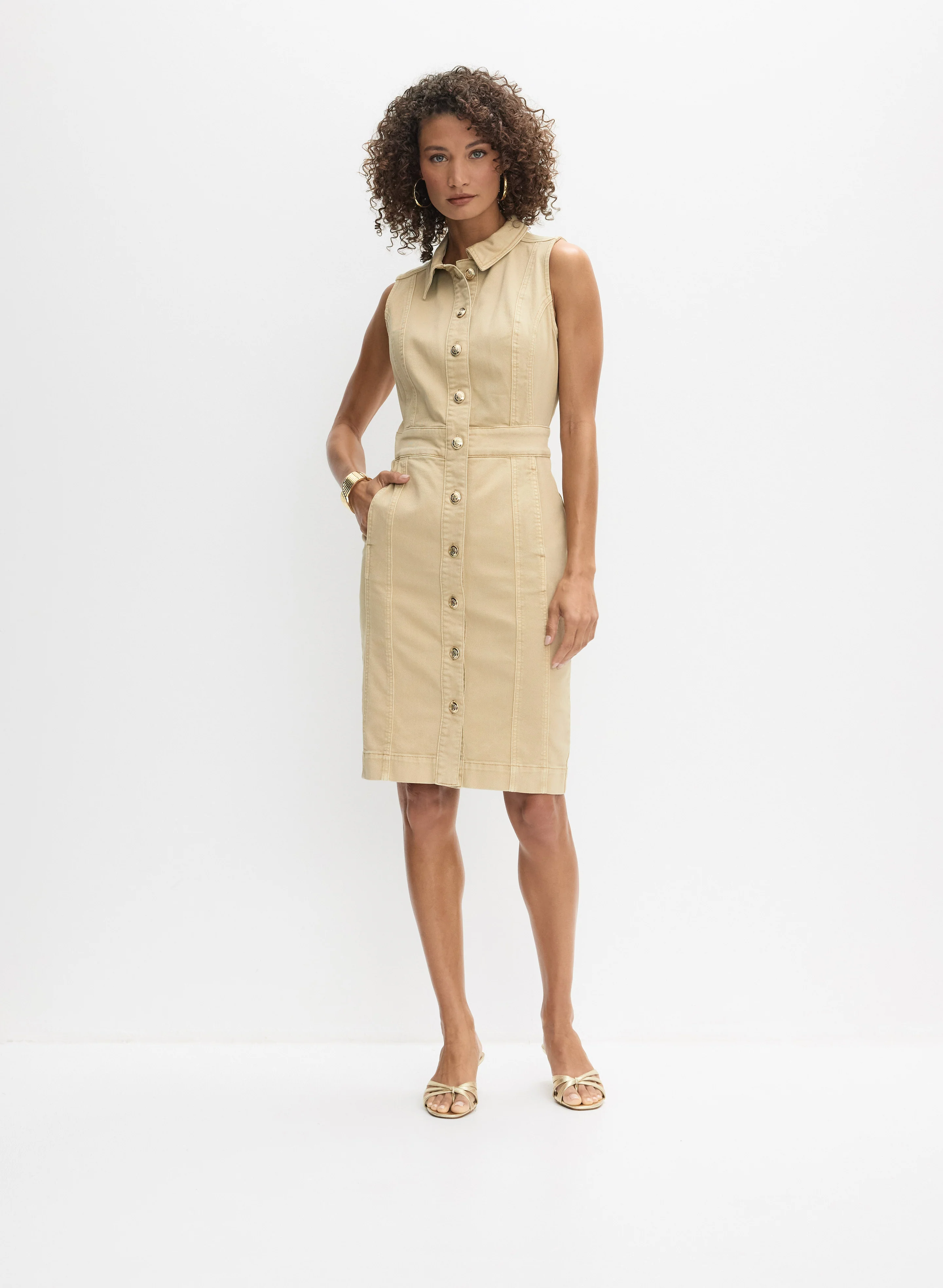 Sleeveless Denim Dress