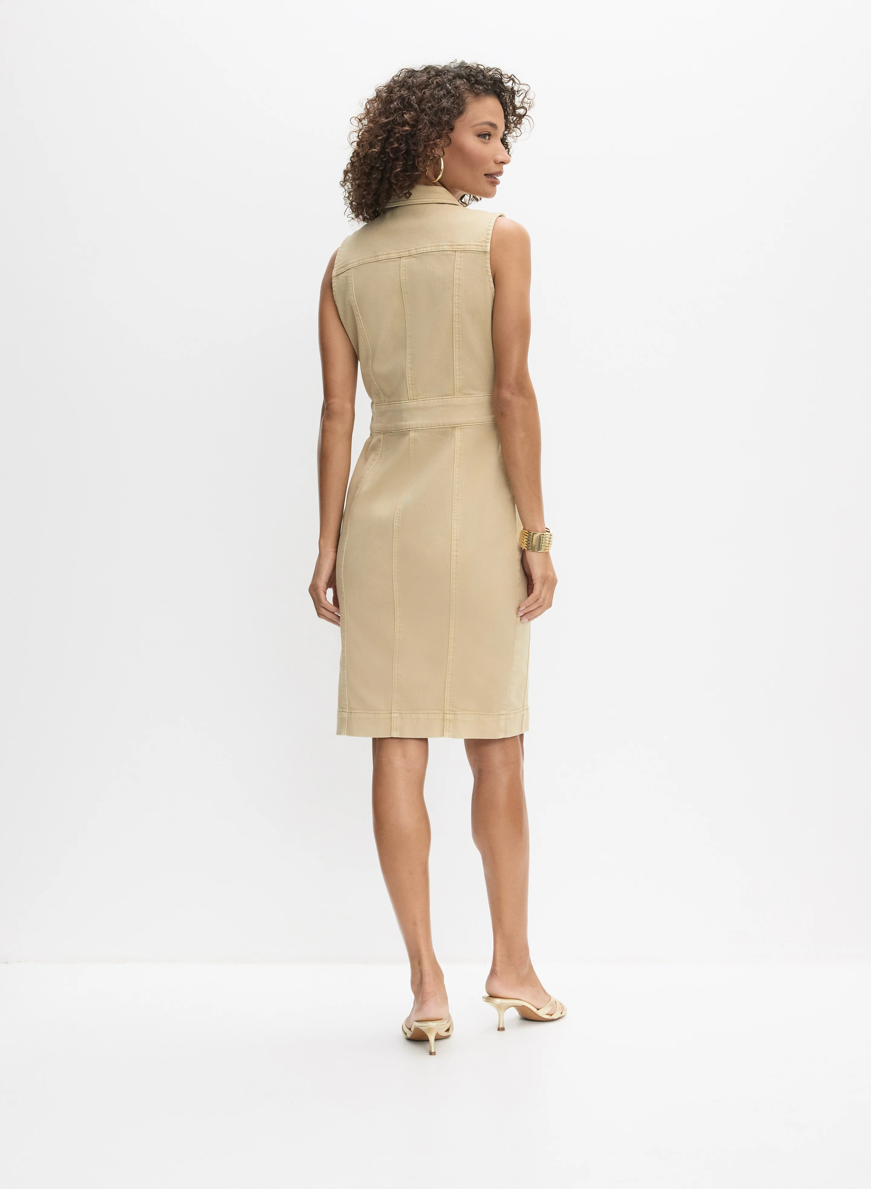 Sleeveless Denim Dress - Image 4