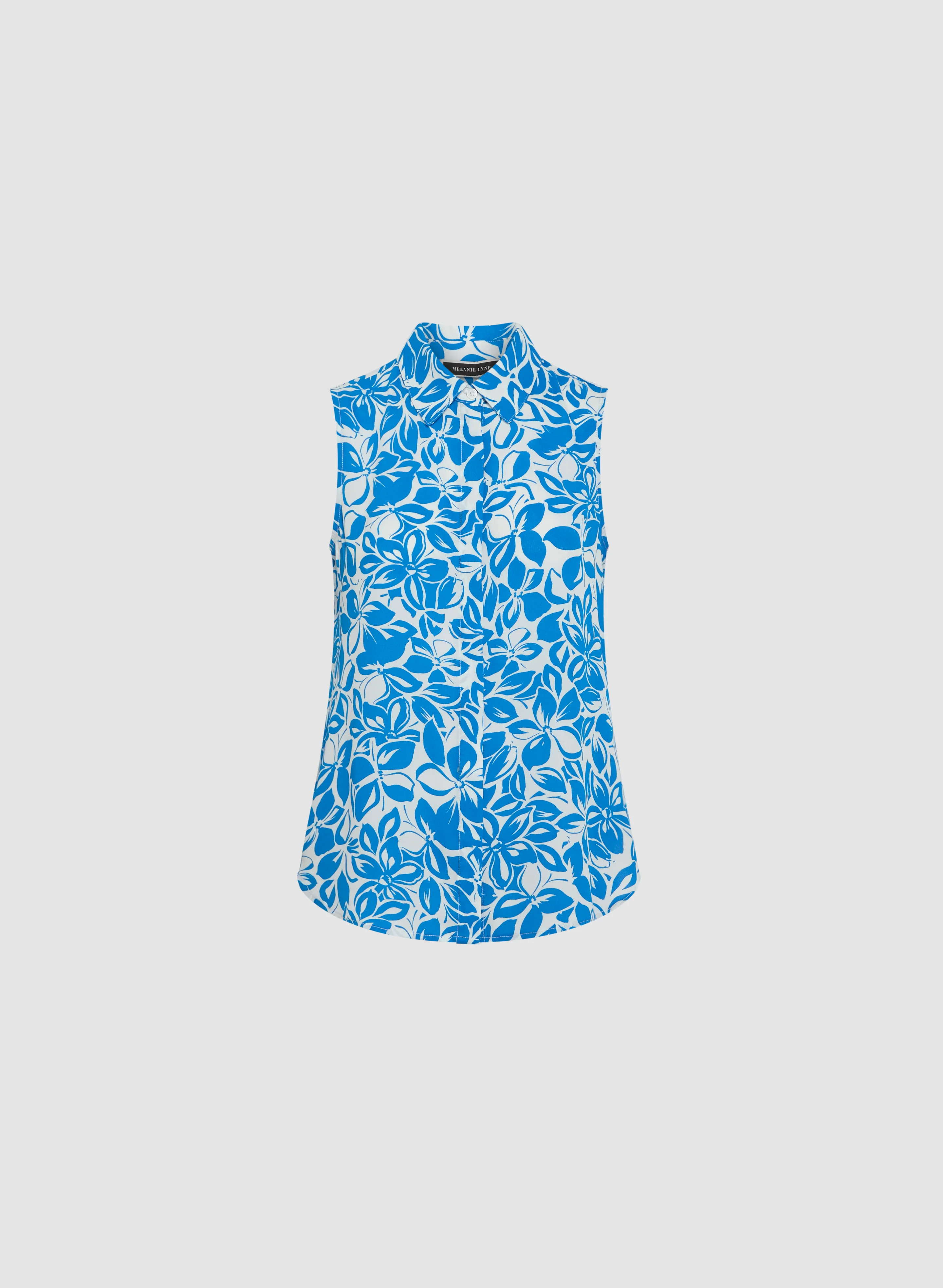 Sleeveless Floral Crepe Blouse - Image 6