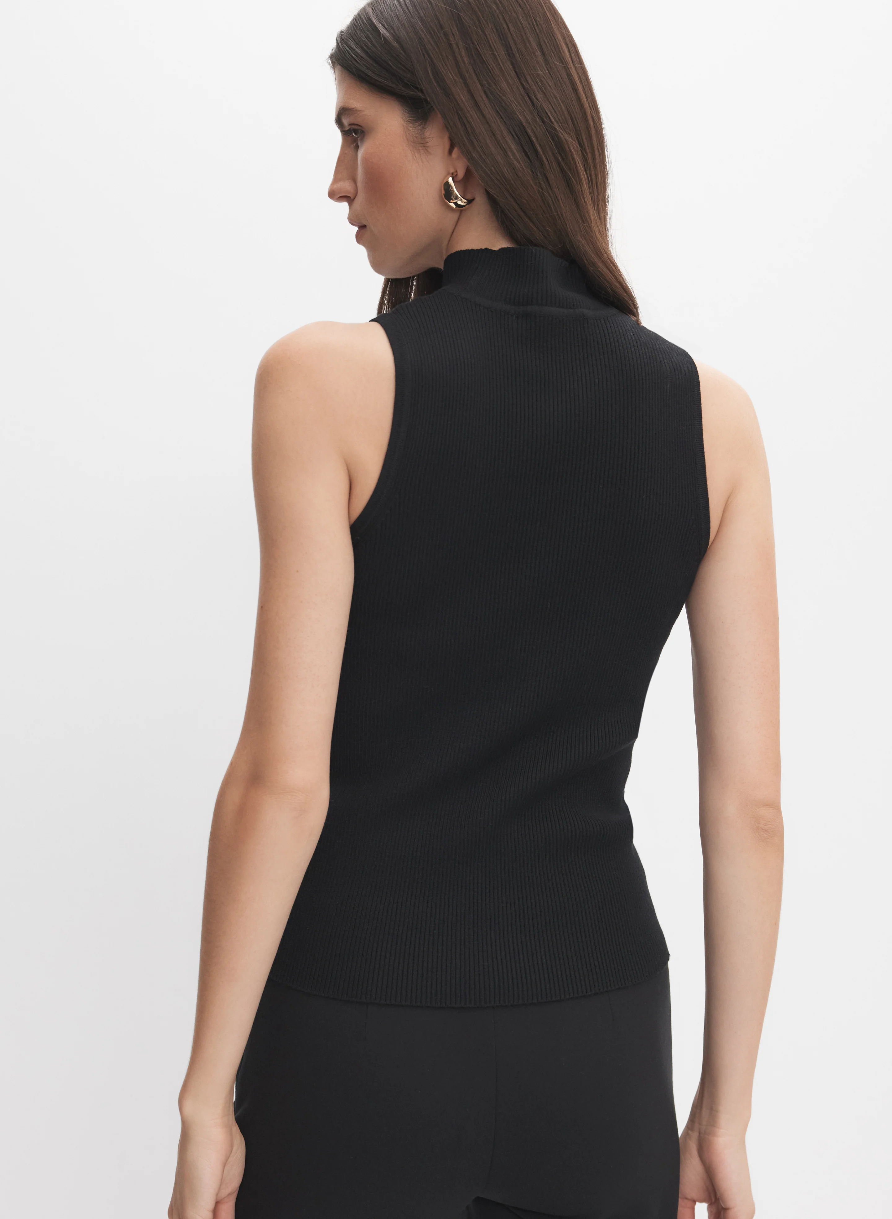 Sleeveless Mock Neck Sweater - Image 4