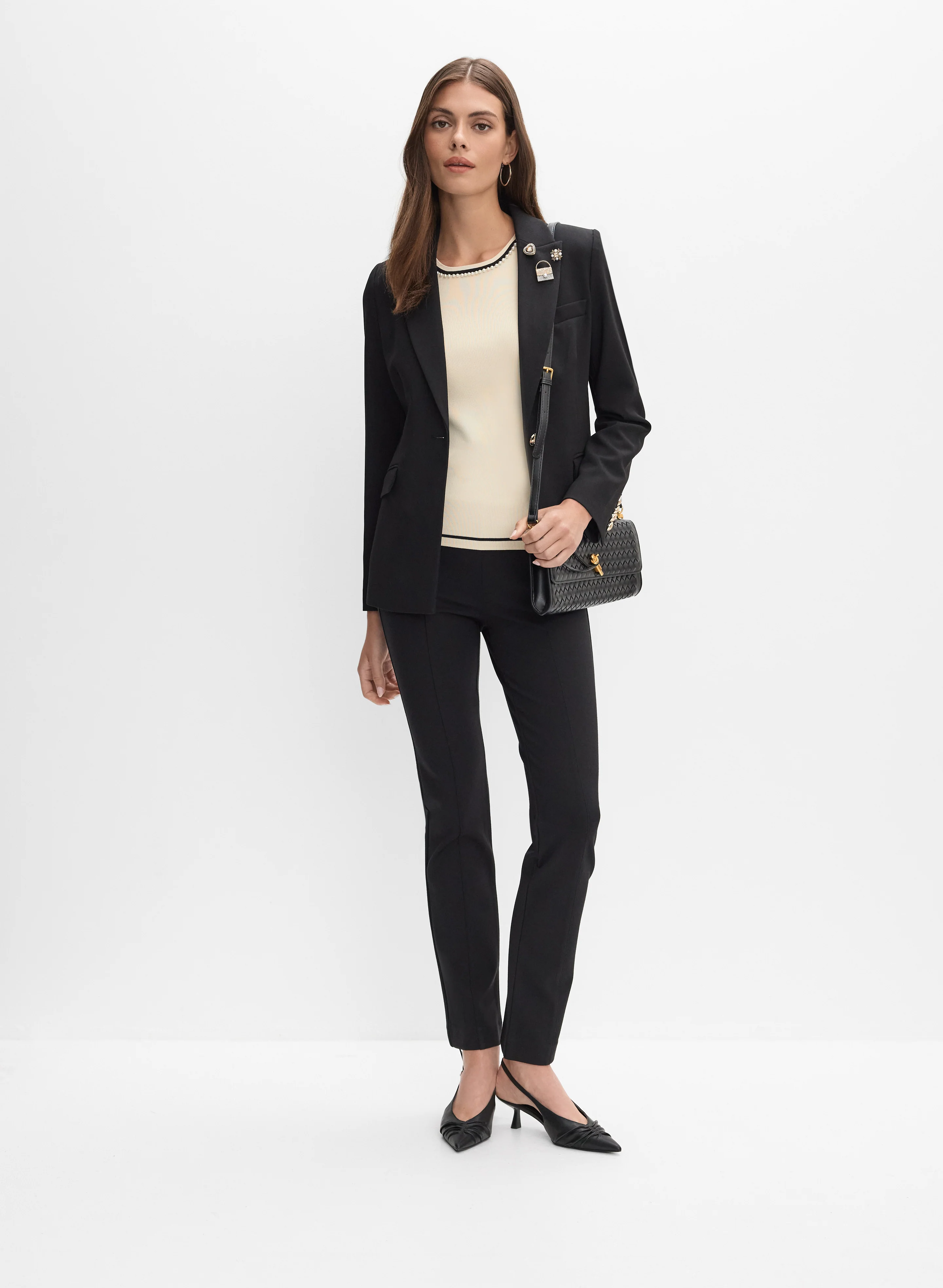 Sleeveless Pearl Trim Sweater - Image 3