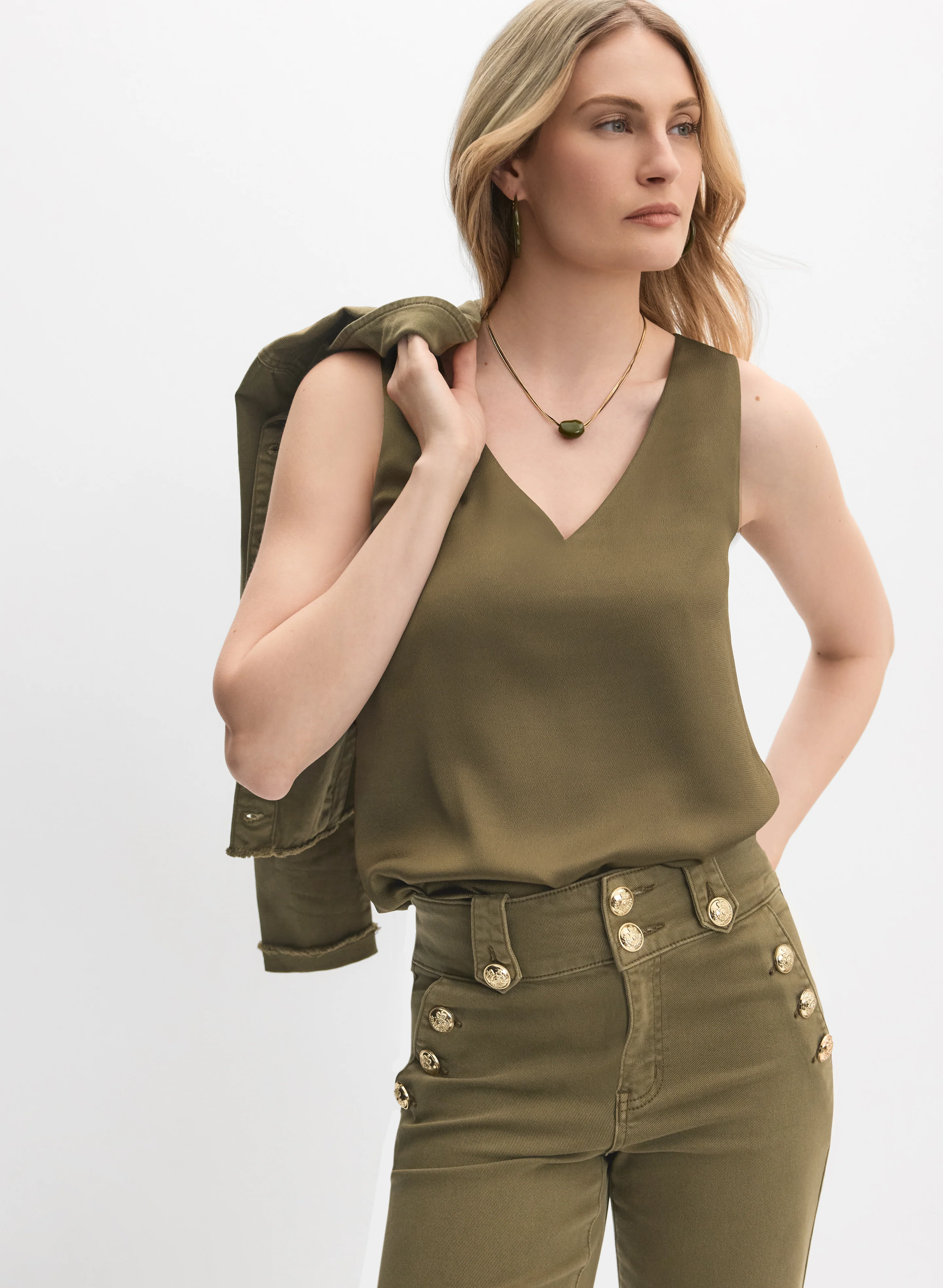 Sleeveless Satin Blouse