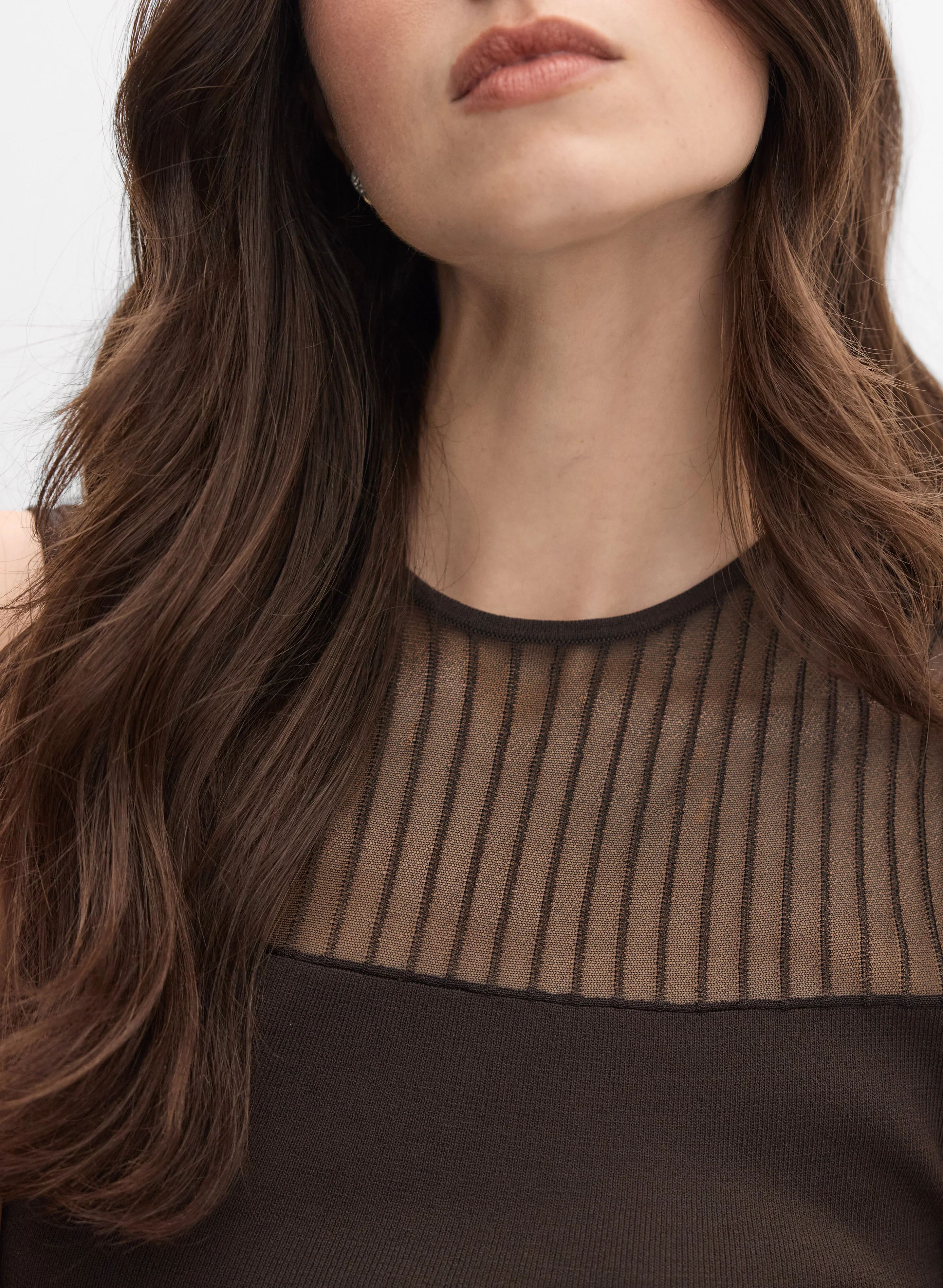 Sleeveless Sheer Yoke Top - Image 2