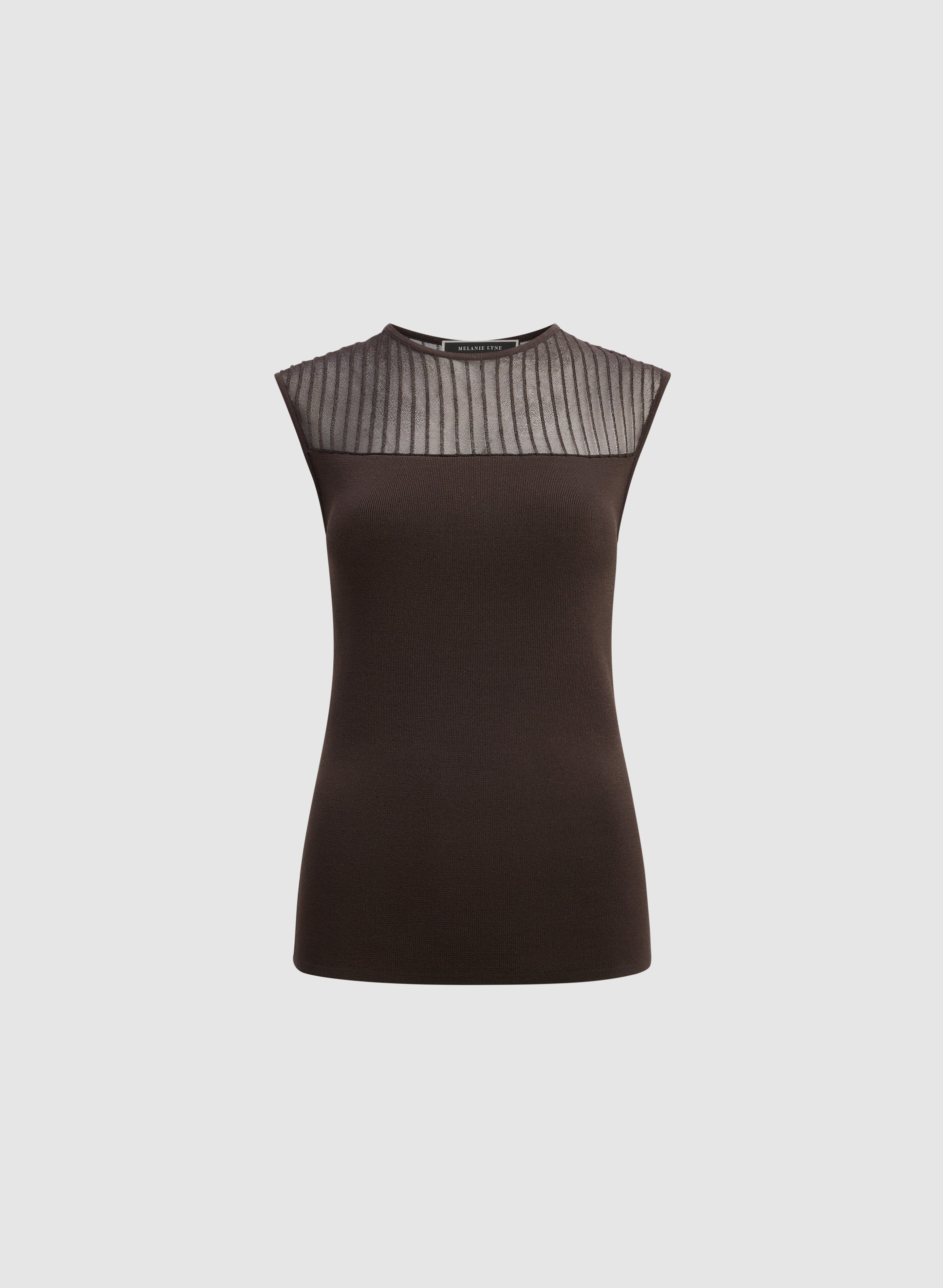 Sleeveless Sheer Yoke Top - Image 6