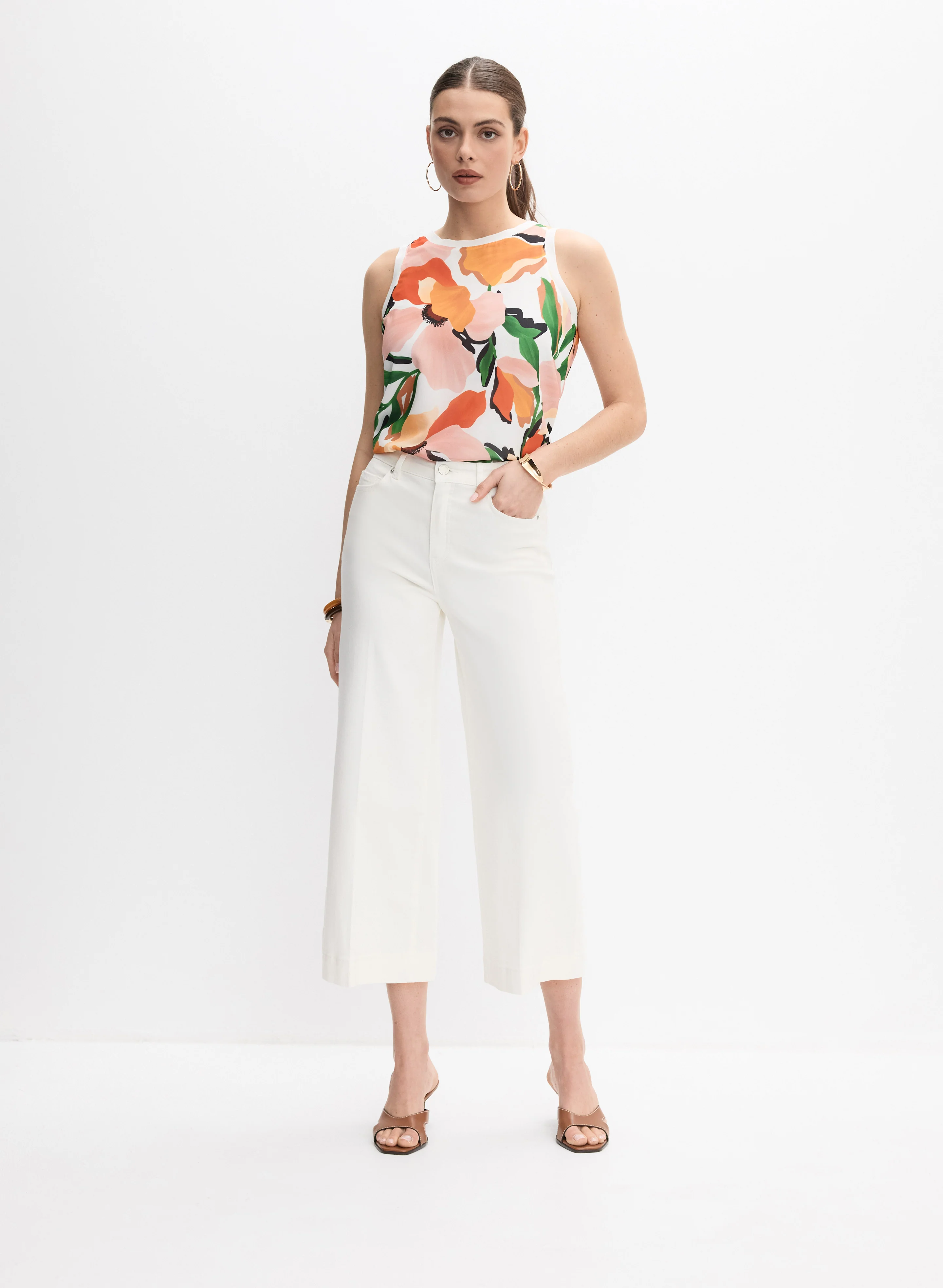 Sleeveless Tropical Blouse - Image 3