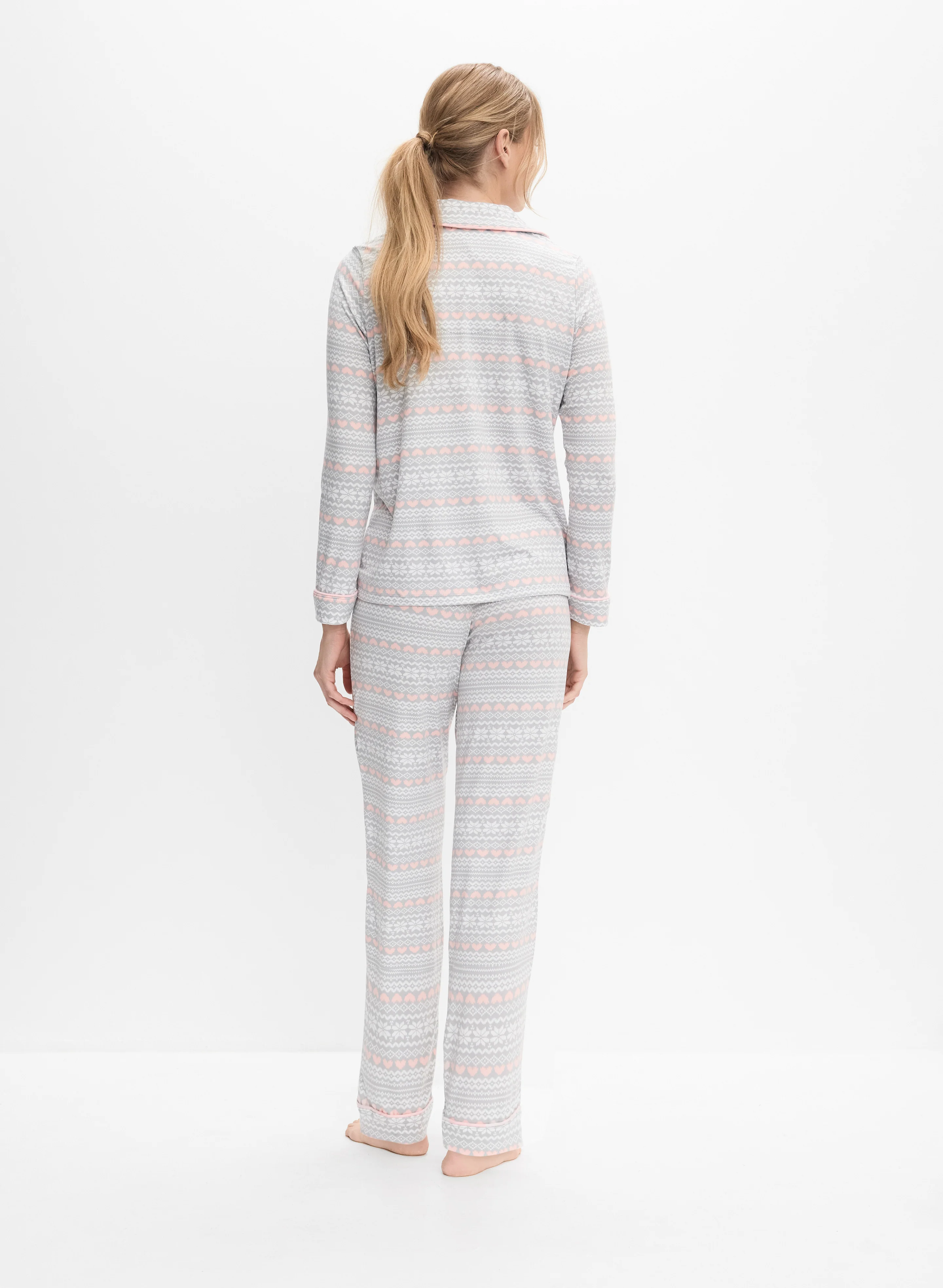 Snowflake & Heart Print Pyjama Set - Image 4