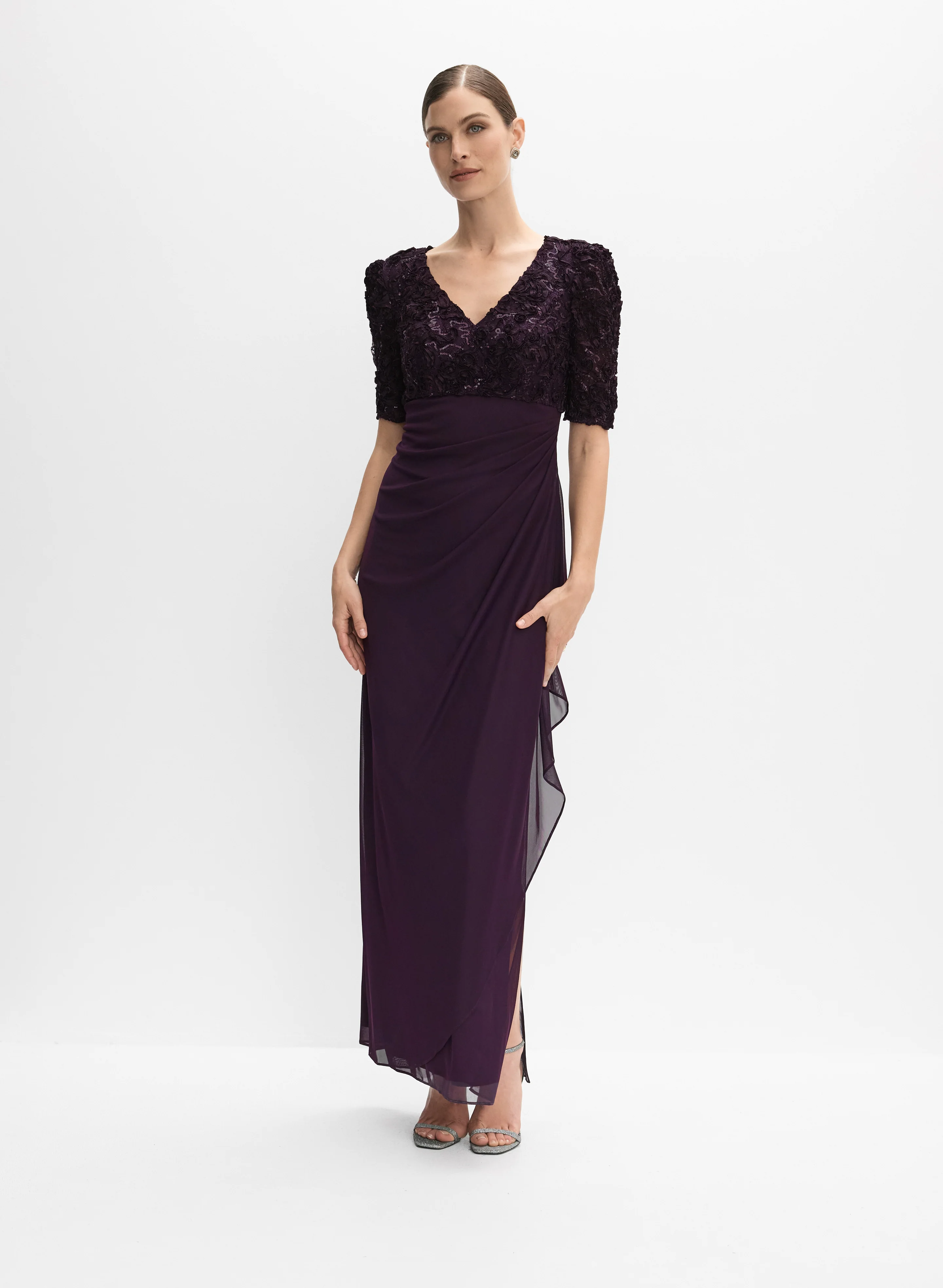 Alex Evenings - Soutache Embroidered Dress
