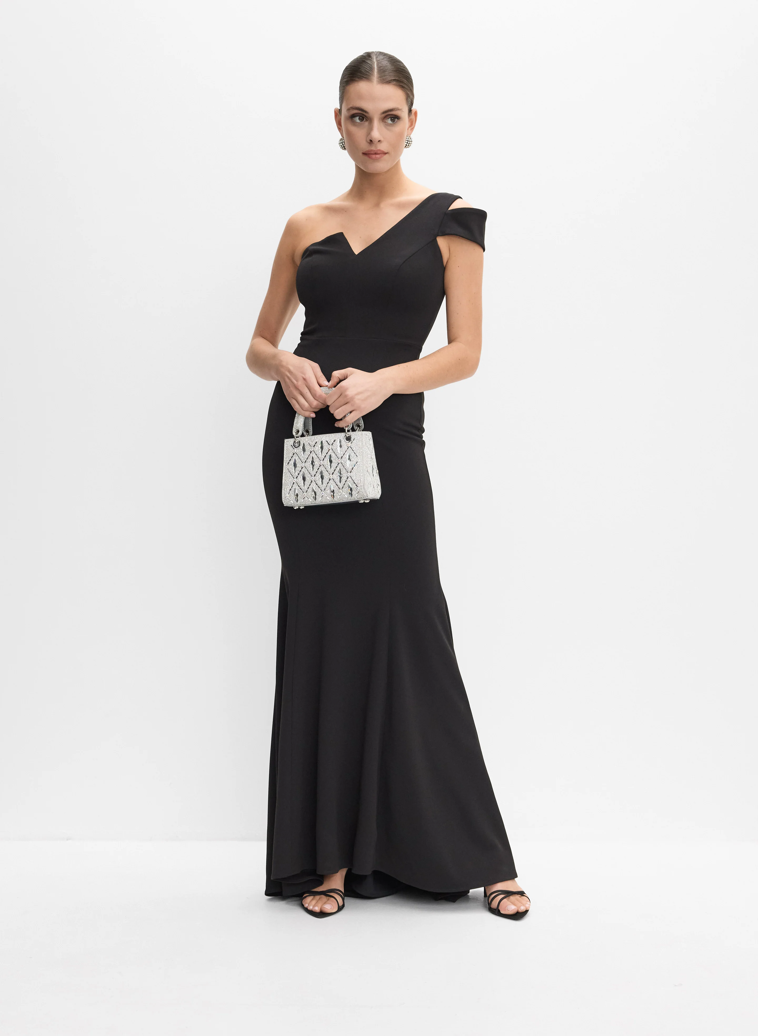 Special Occasion Sleeveless Asymmetrical Neck