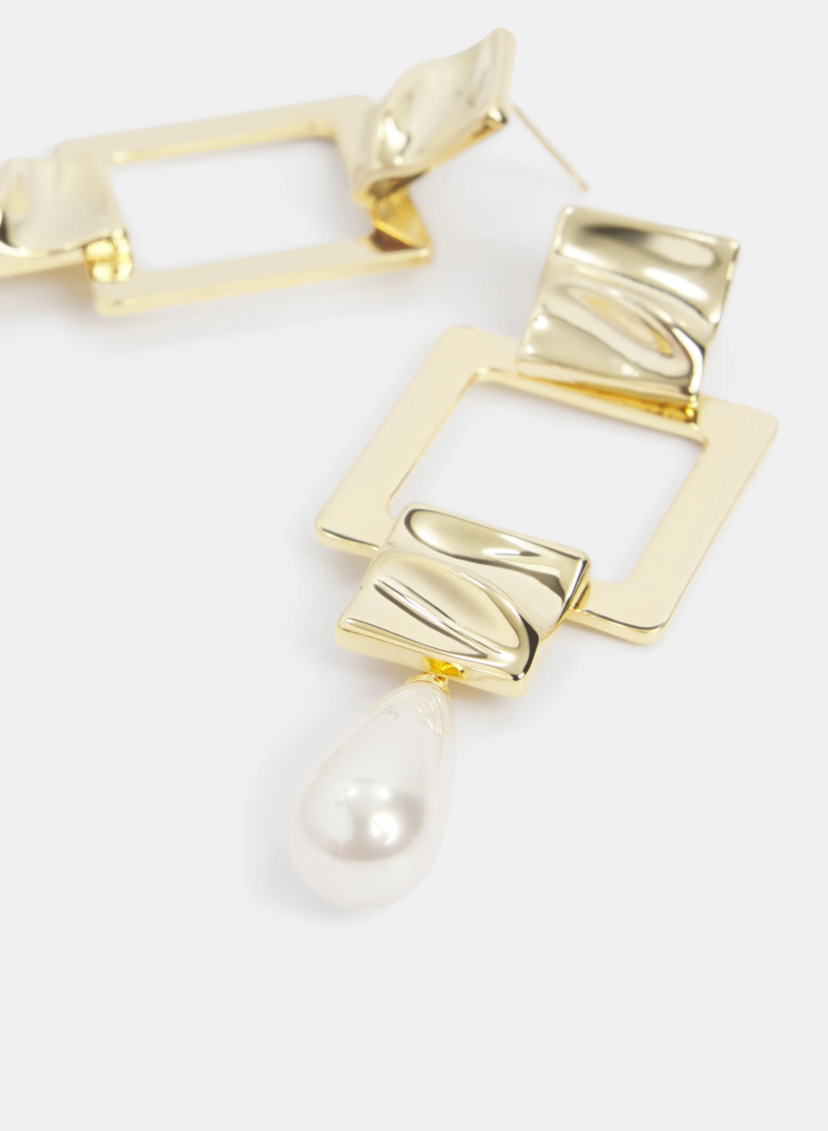 Square Pearl Drop Earrings - Image 3