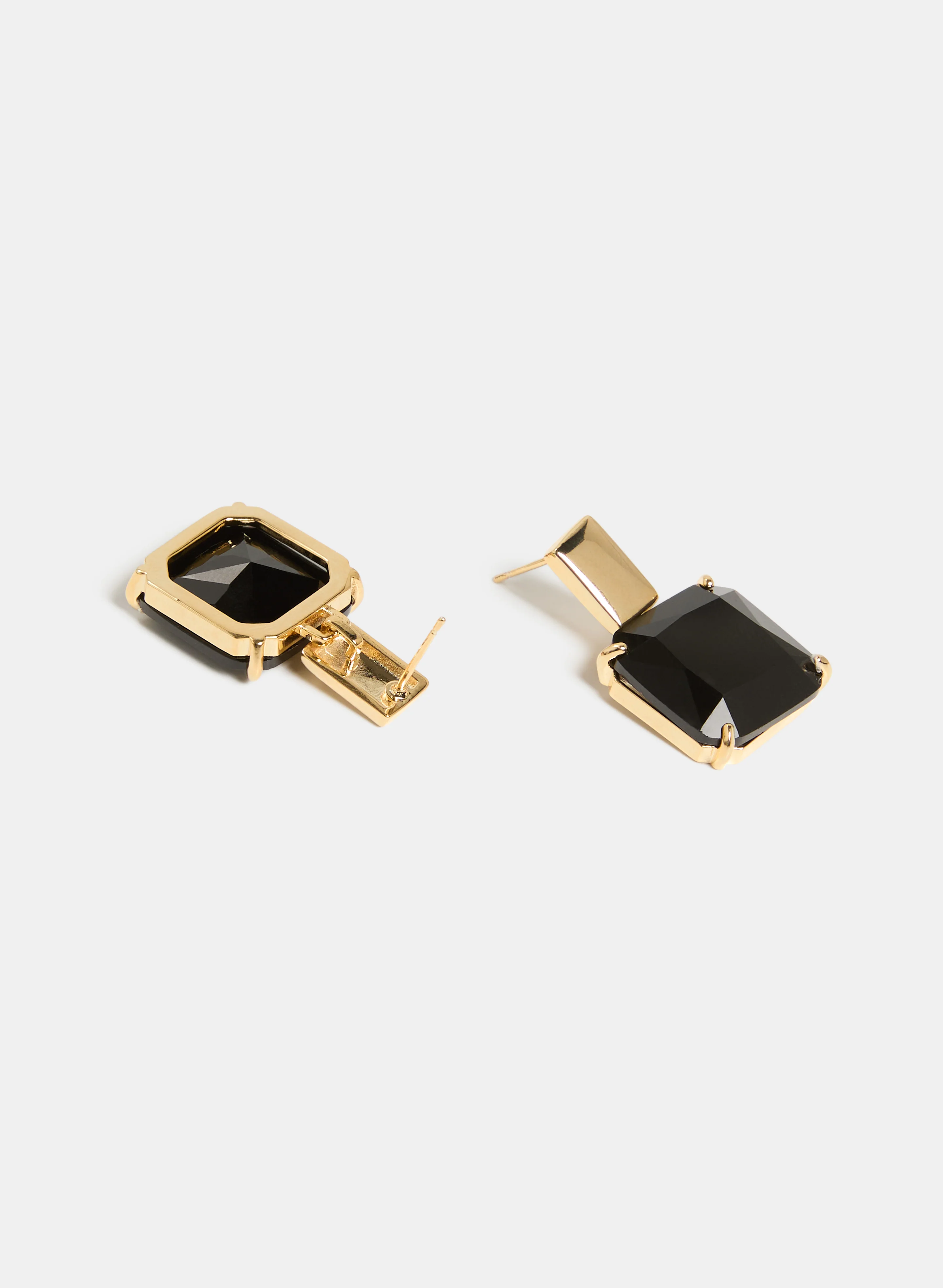 Square Stone Dangle Earrings - Image 2