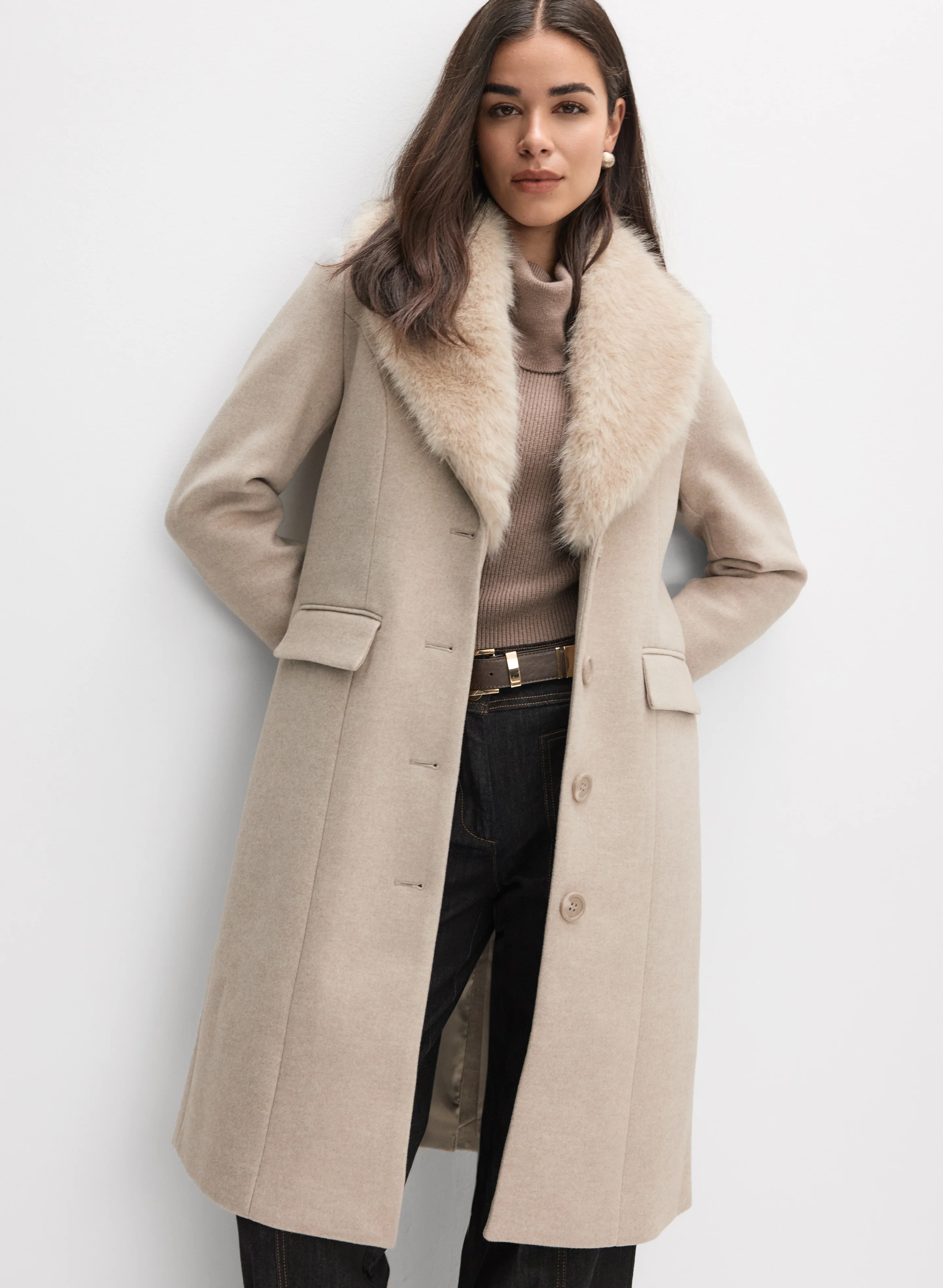 Stretch Wool-Blend Coat