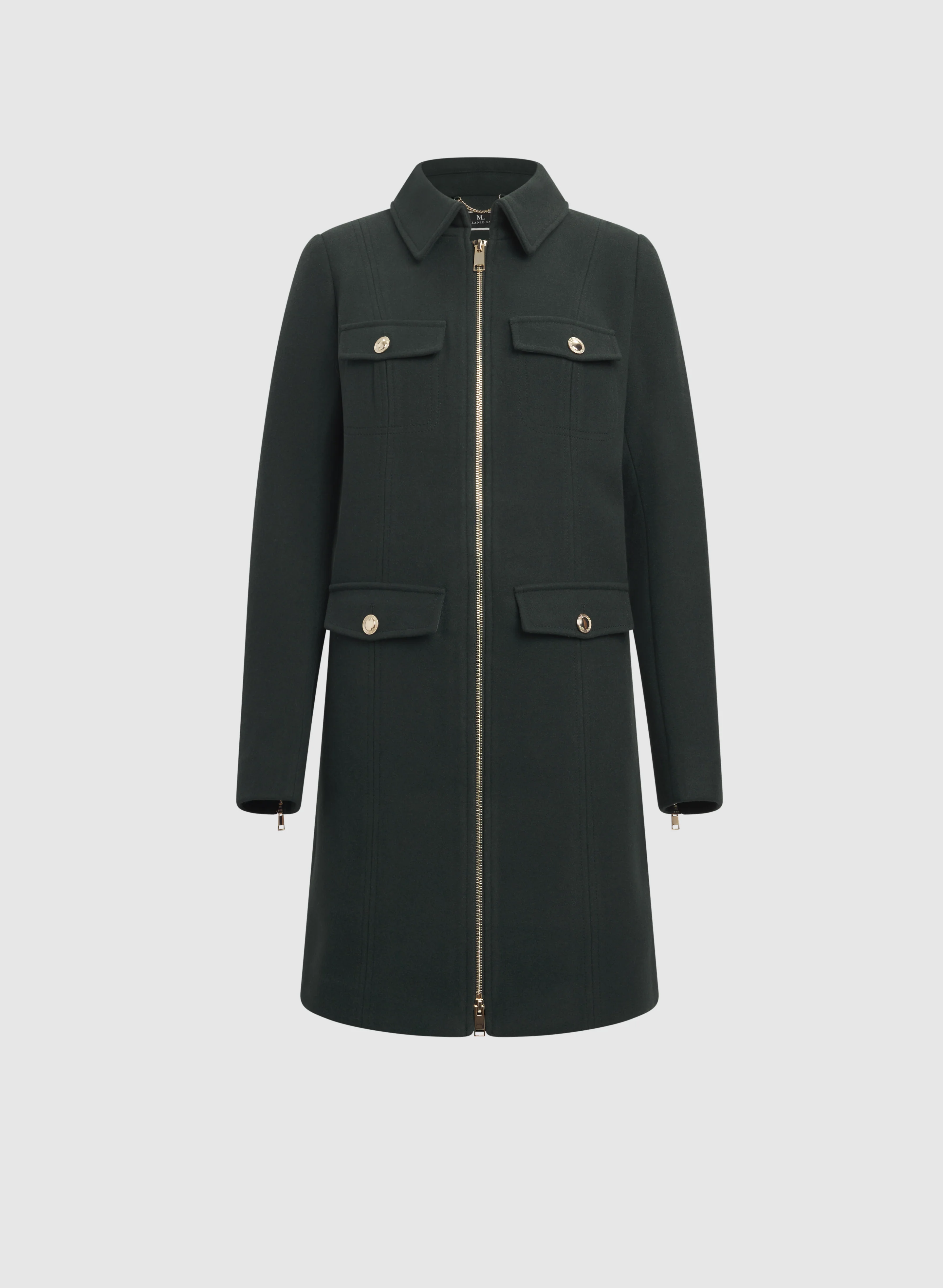 Stretch Wool-Blend Zip Coat - Image 5