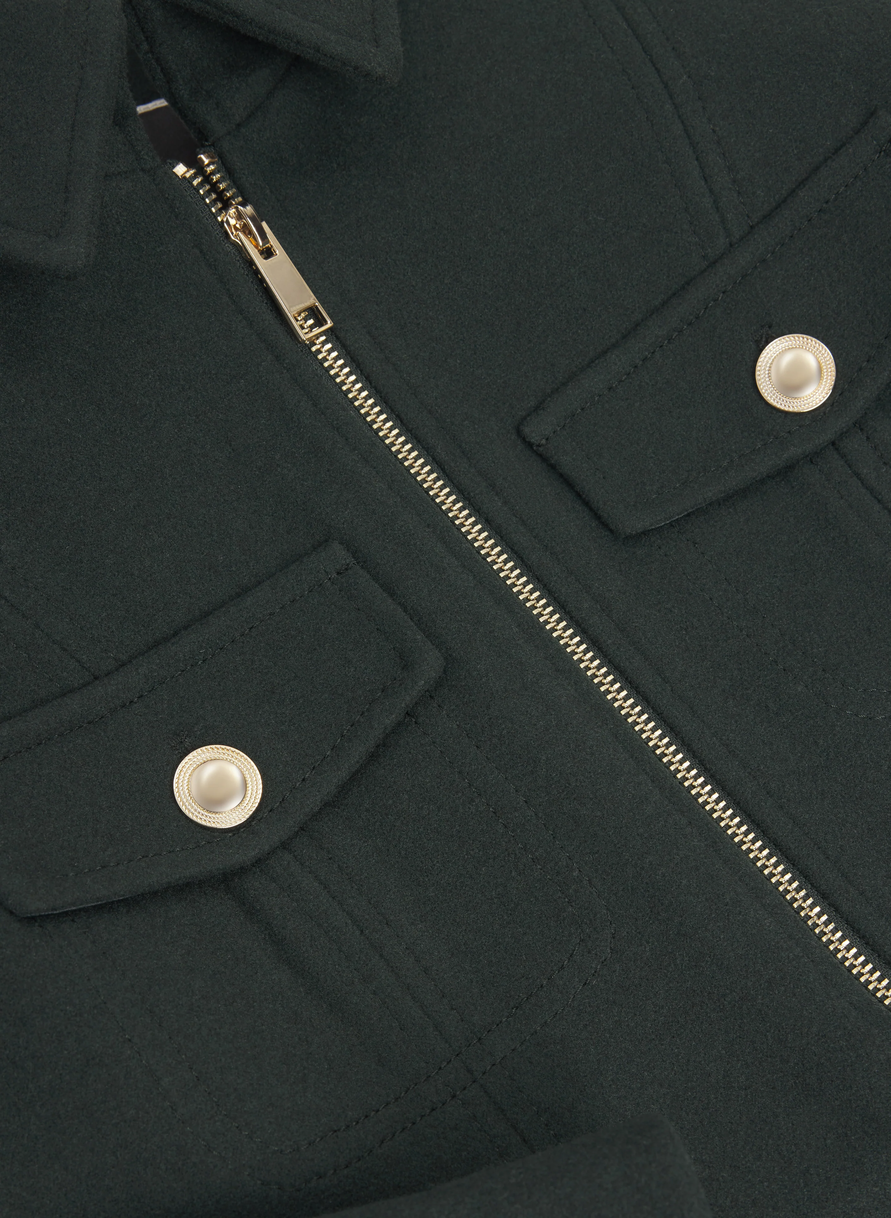 Stretch Wool-Blend Zip Coat - Image 6