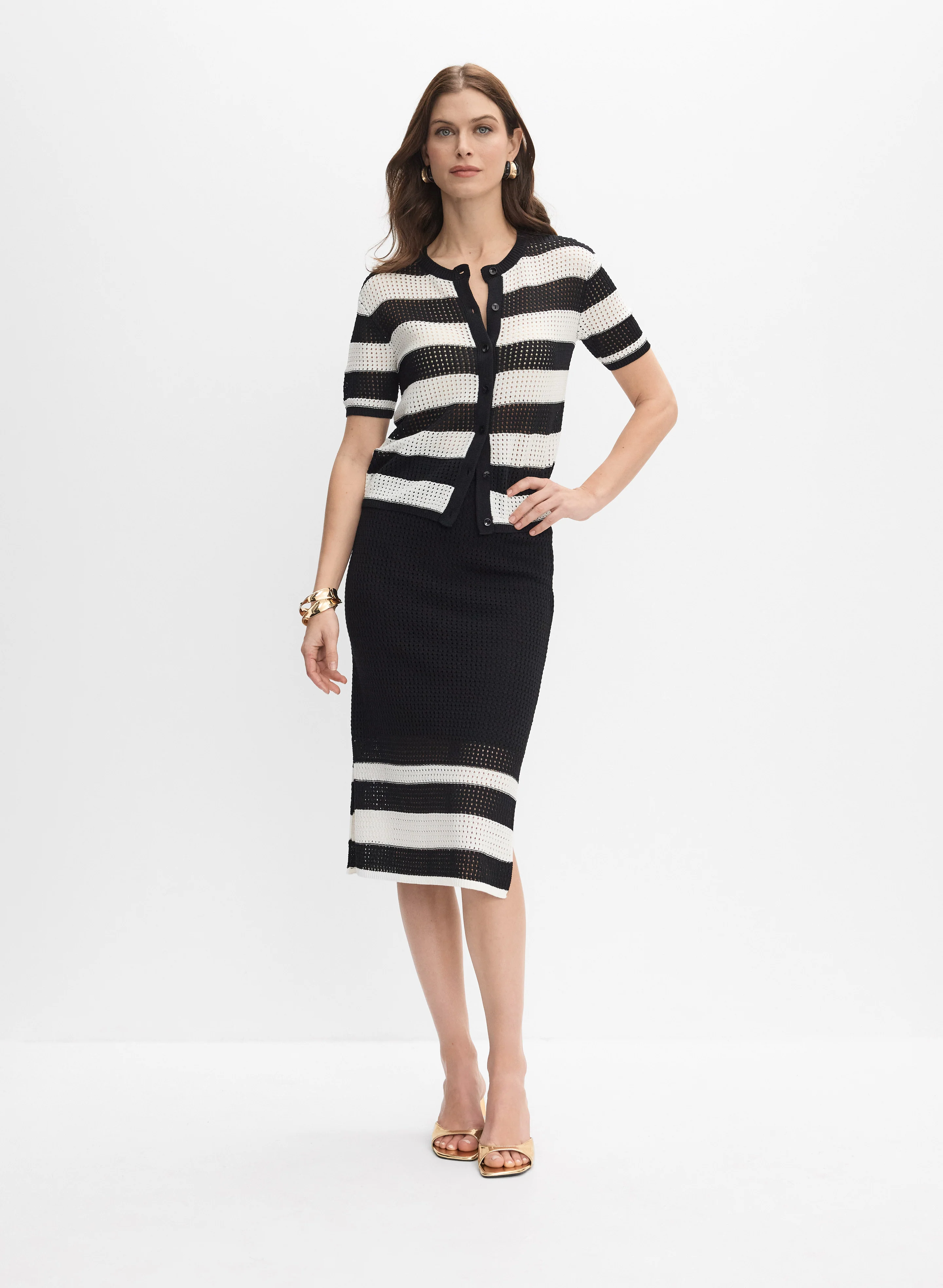 Stripe Knit Cardigan - Image 3
