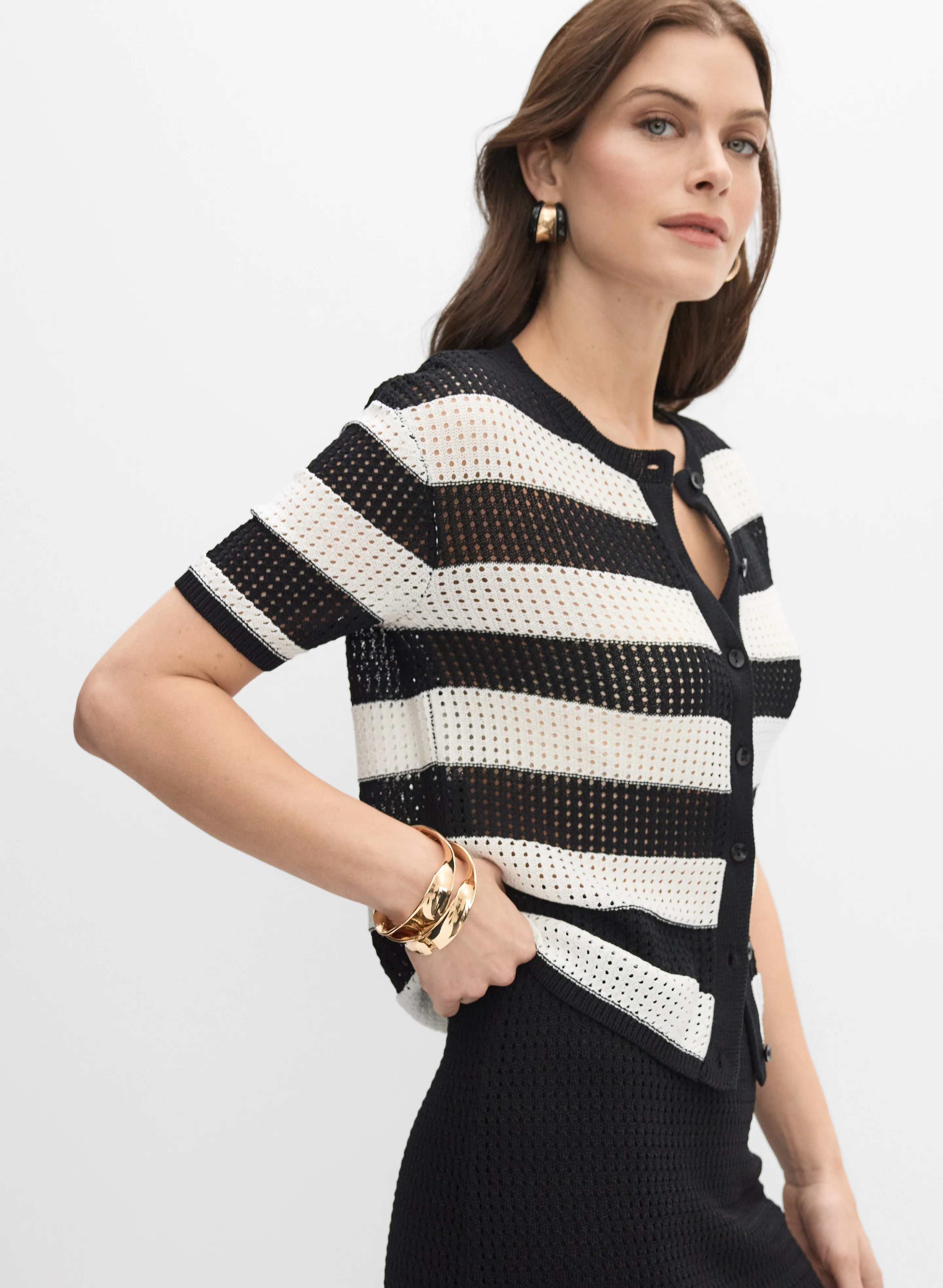 Stripe Knit Cardigan - Image 5