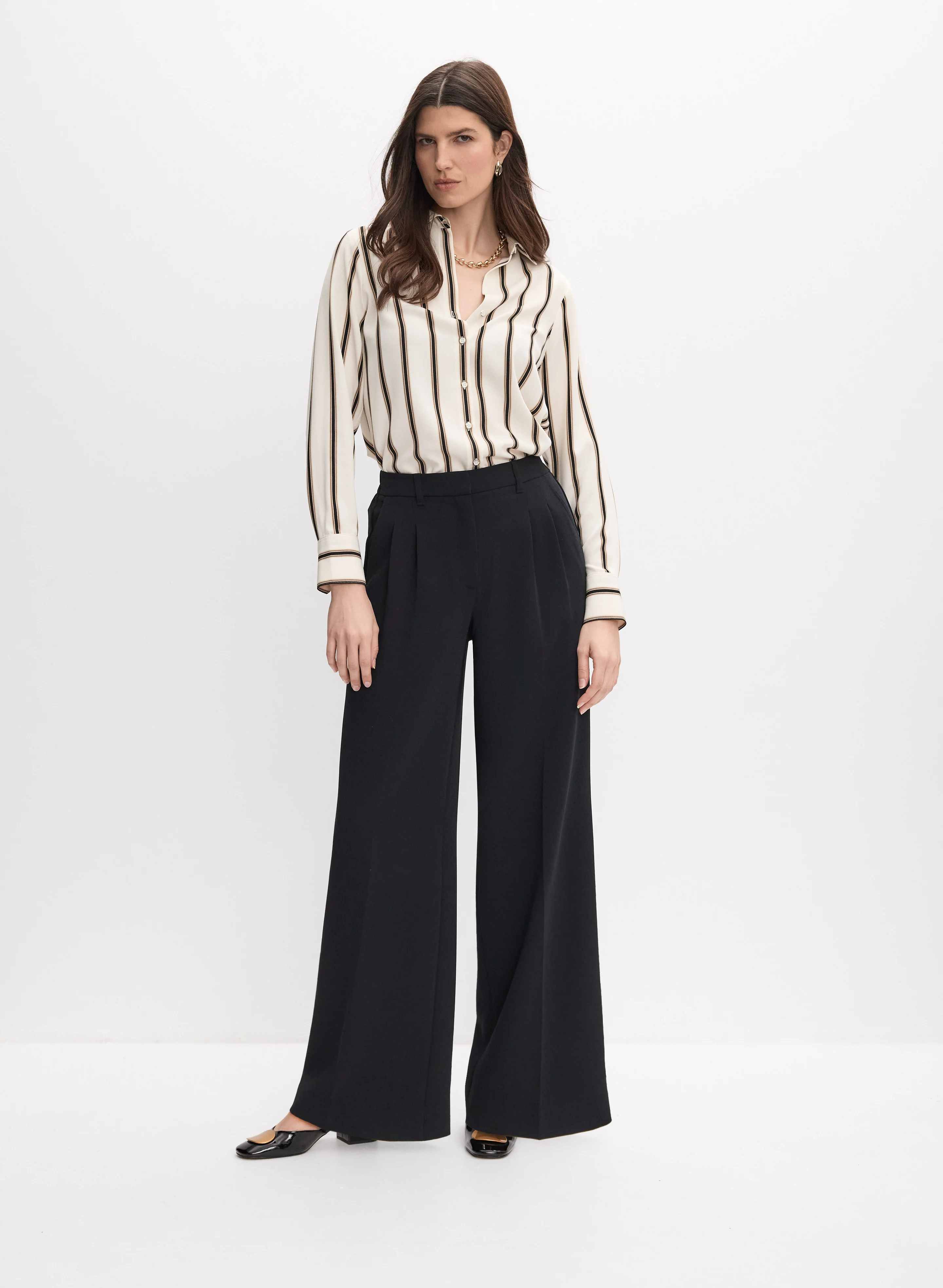 Striped Button-Down Blouse - Image 3