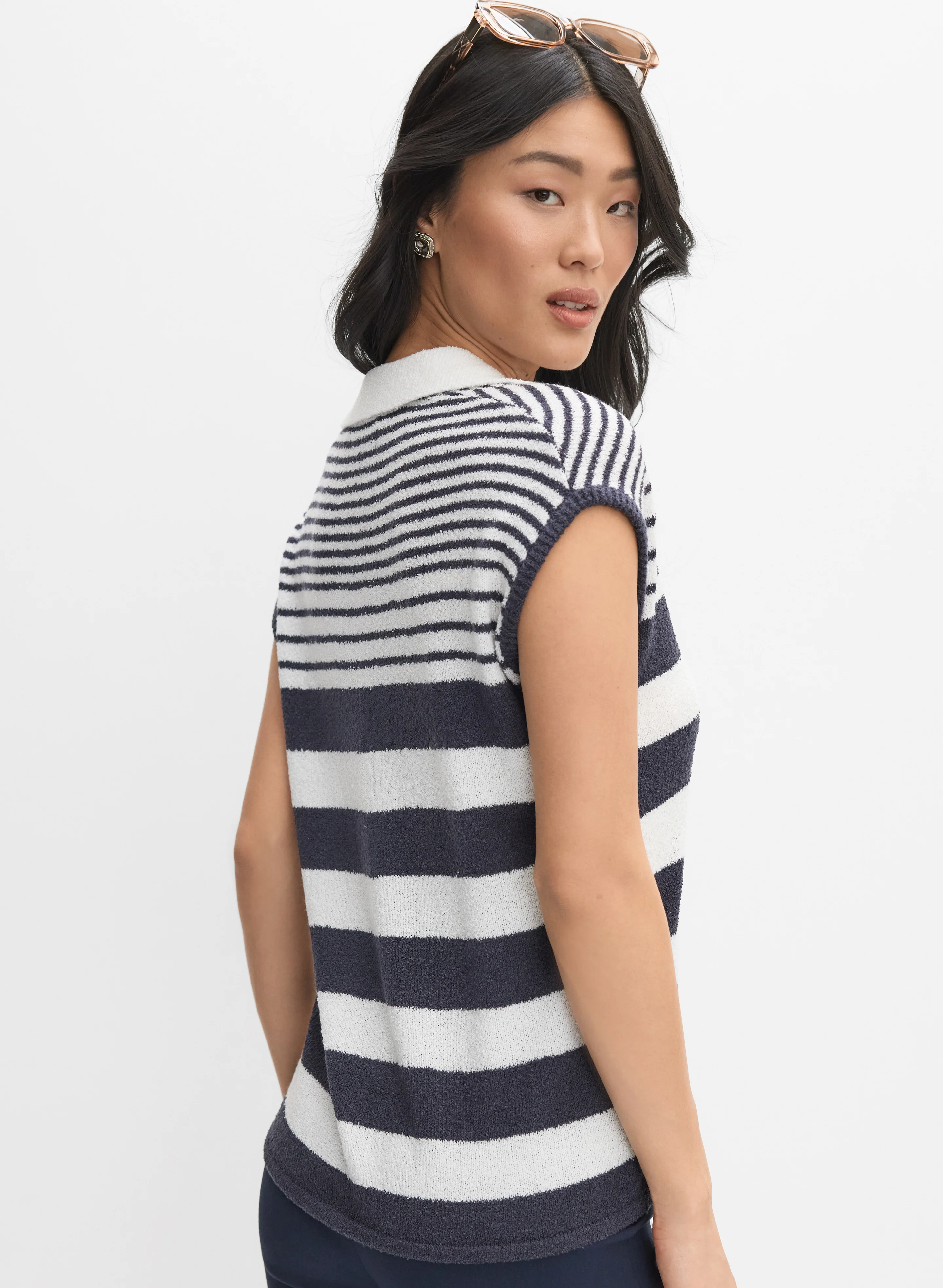 Striped Collar Sweater - Image 4