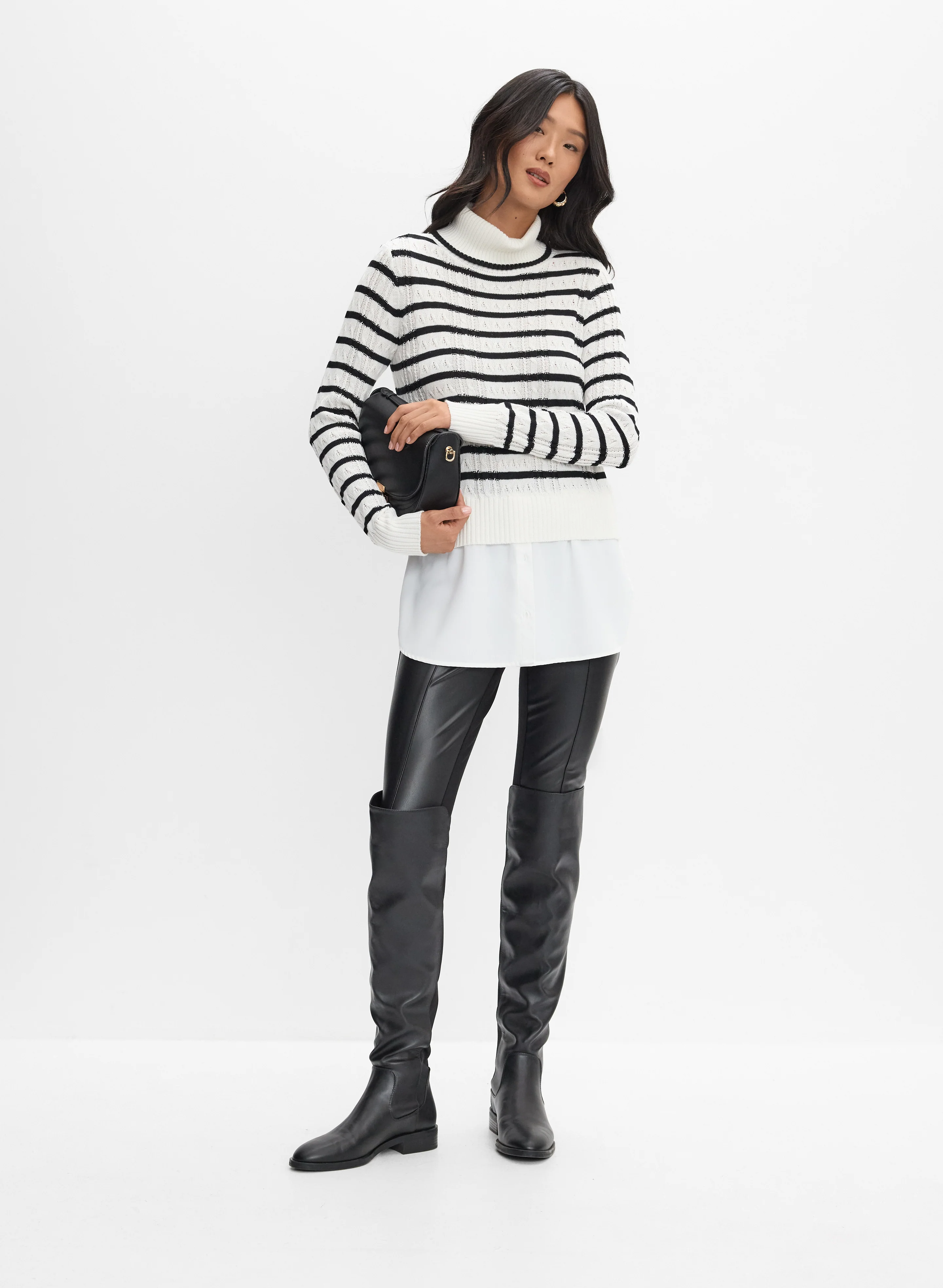 Striped Illusion Layered Sweater - Image 3