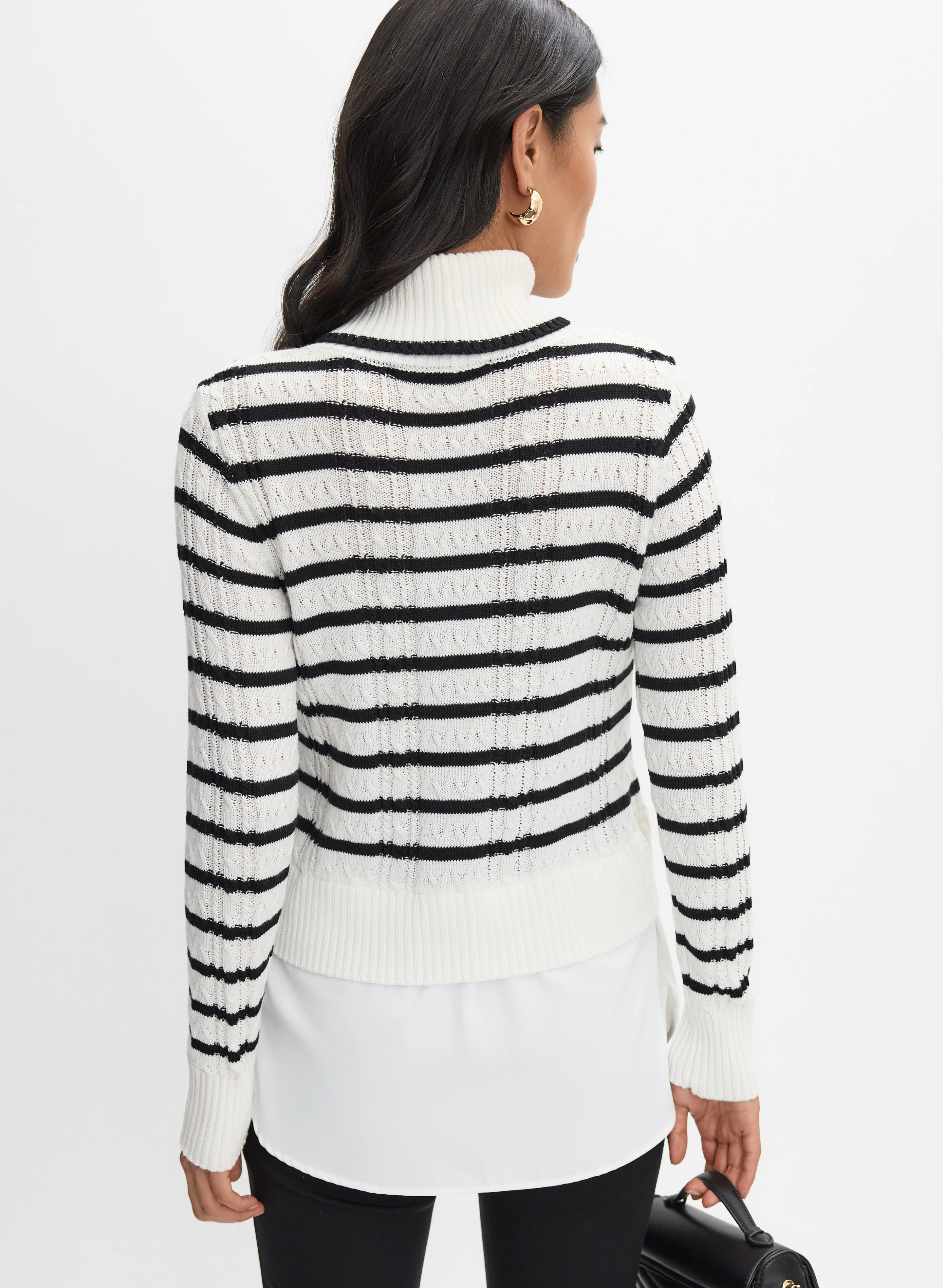Striped Illusion Layered Sweater - Image 4