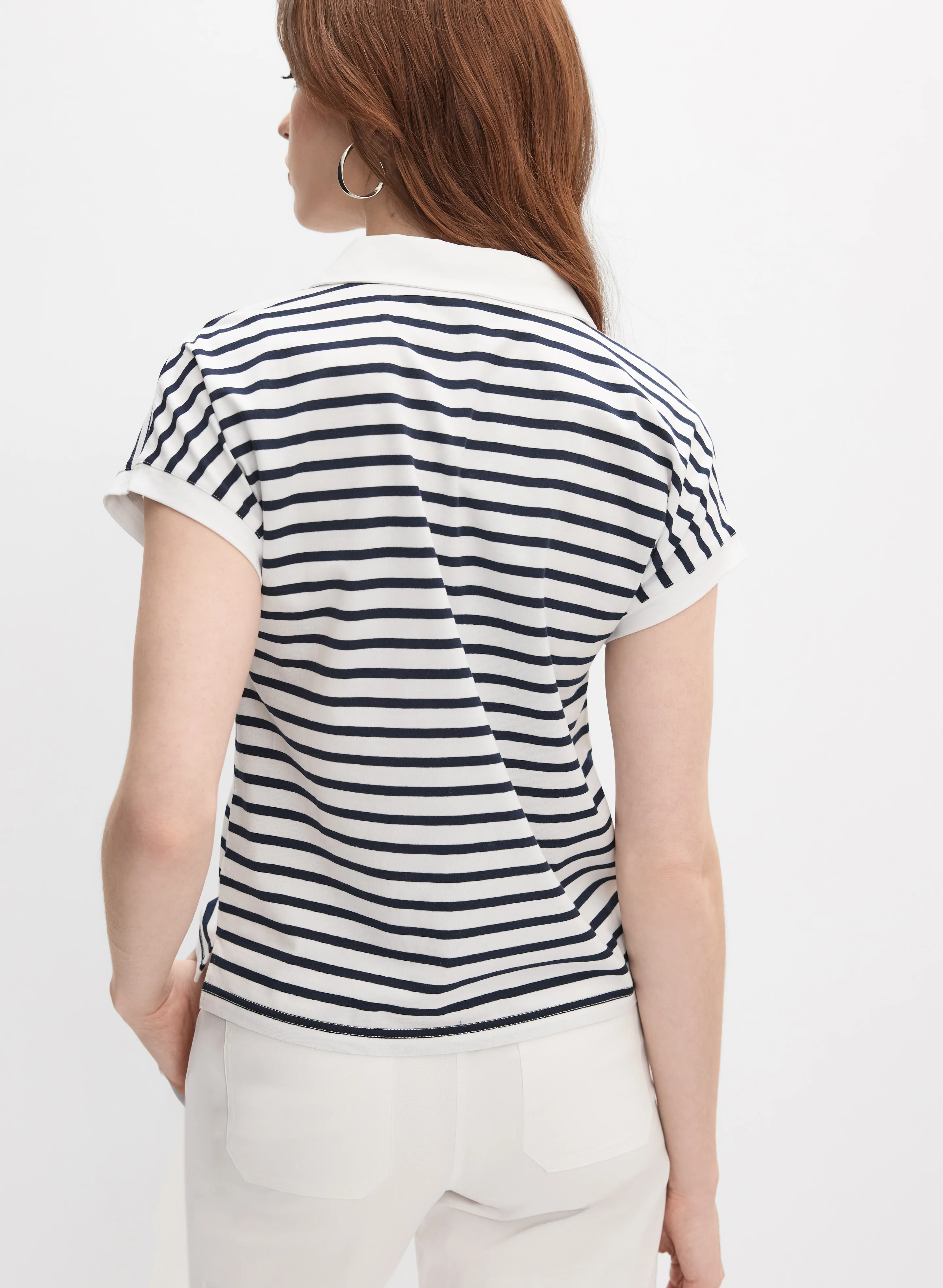 Striped Polo-Neck T-Shirt - Image 5